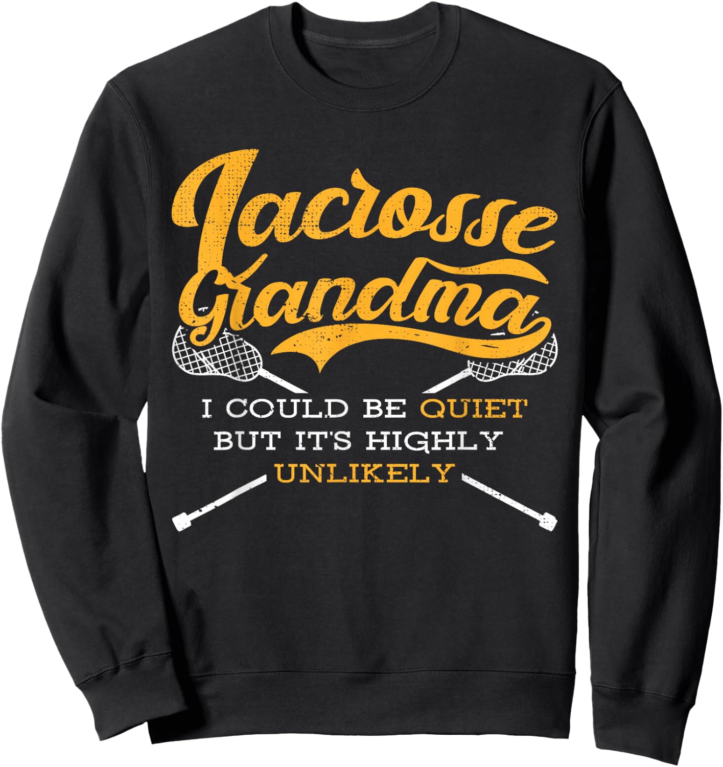 Relax I Love Lacrosse Grandma Saying Lax Is Life Grandmother Sweatshirt - Sweatshirt | Black