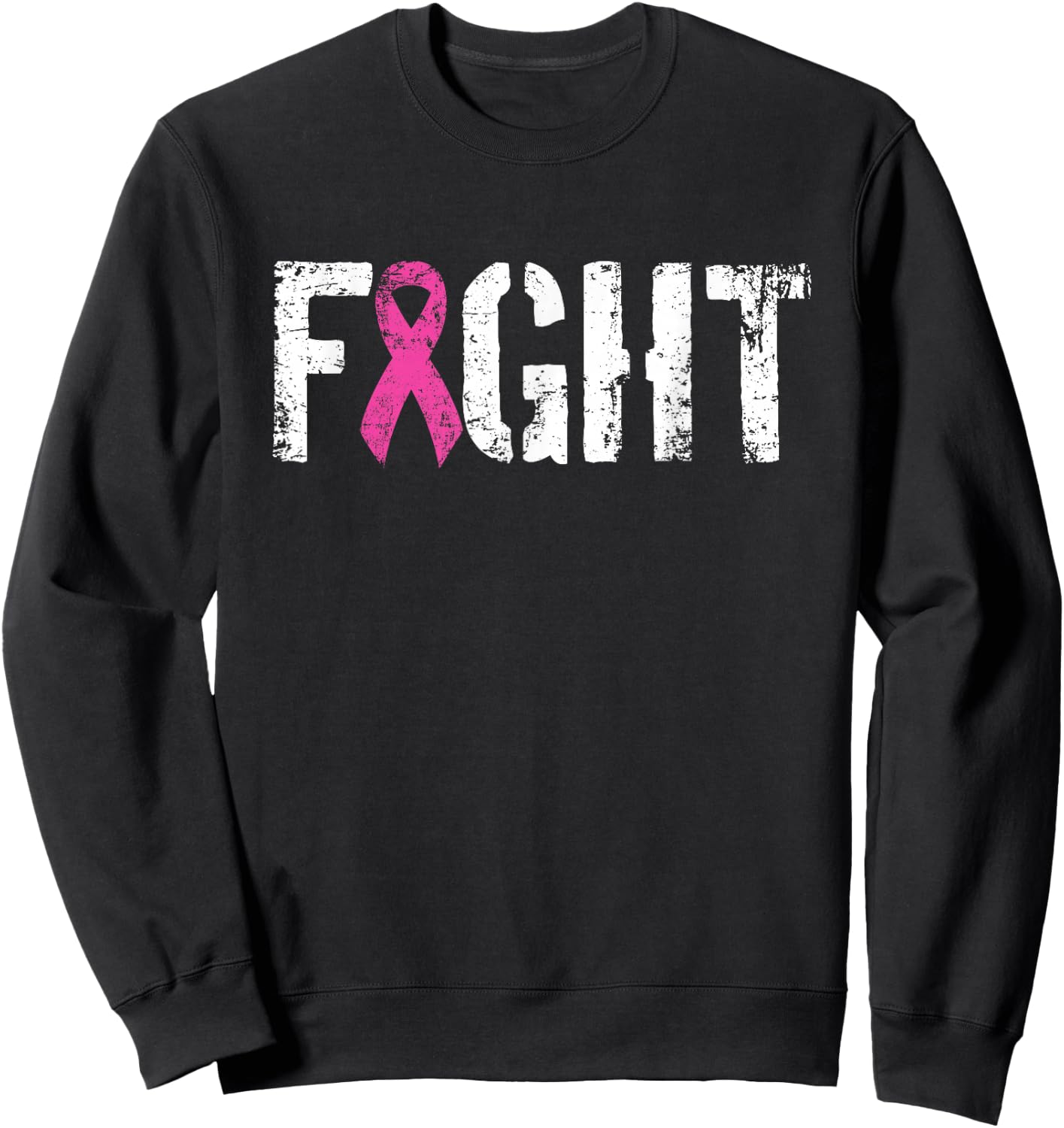 Fight Breast Cancer - Pink Military Style Awareness Ribbon Sweatshirt - Sweatshirt | Black
