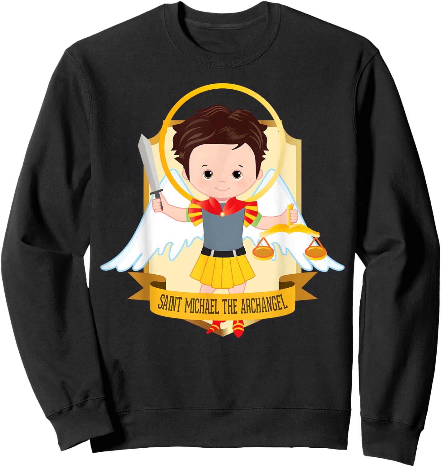 Saint Michael the Archangel for Kids Catholic Boys Cute Sweatshirt - Sweatshirt | Black
