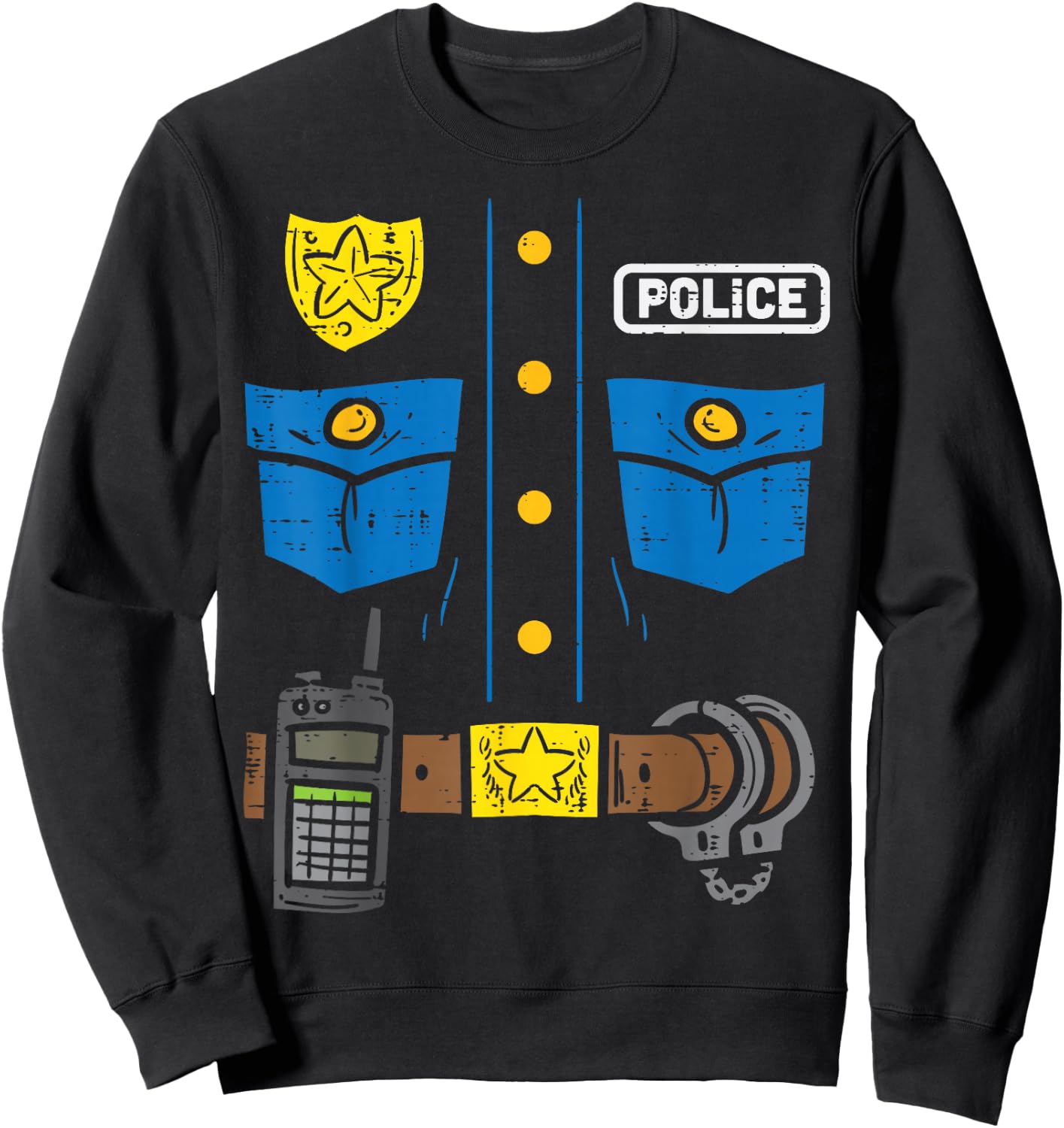 Police Costume Funny Cop Law Enforcement Men Boys Kids Sweatshirt - Sweatshirt | Black