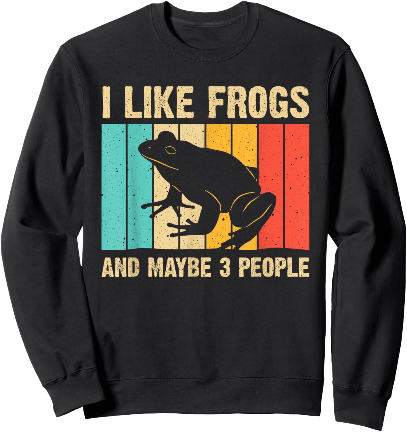 Cute Frog Design For Toad Lover Men Women Amphibian Animals Sweatshirt - Sweatshirt | Black