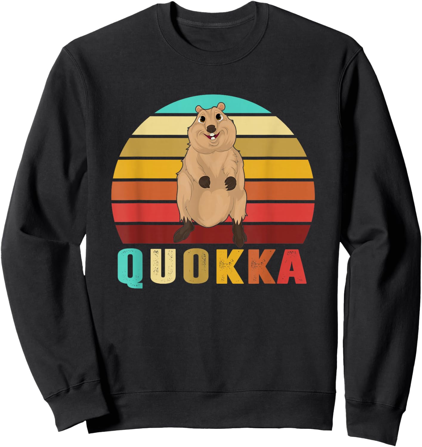 Cute Australia Animal Kids Gift Retro Quokka Sweatshirt - Sweatshirt | Black