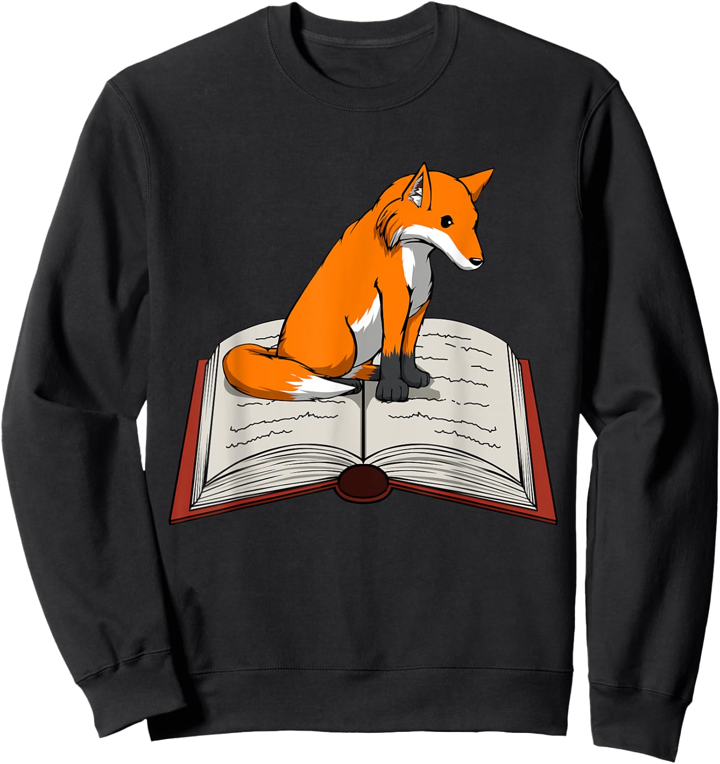 Cute Fox Reading Books Literature Nature Sweatshirt - Sweatshirt | Black
