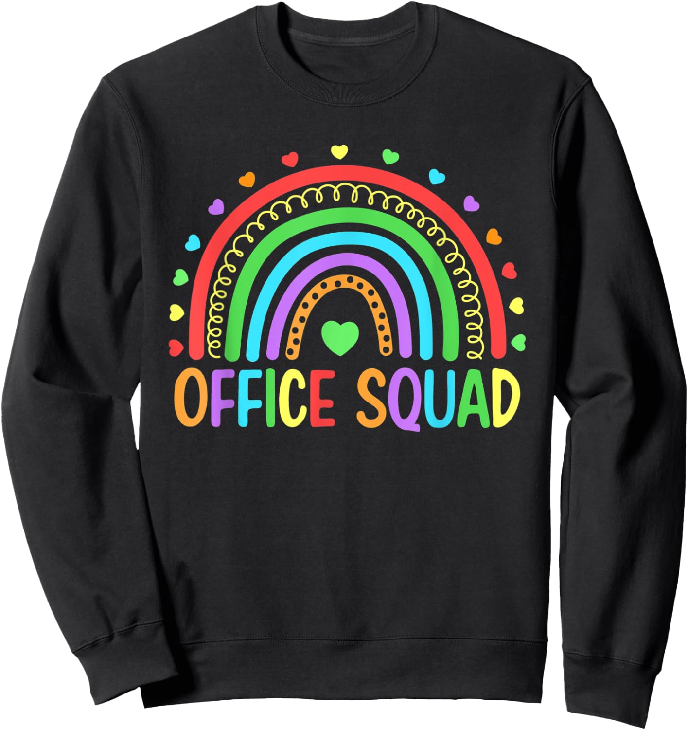 Rainbow Office Squad School Secretary Office Staff Clerk Sweatshirt - Sweatshirt | Black
