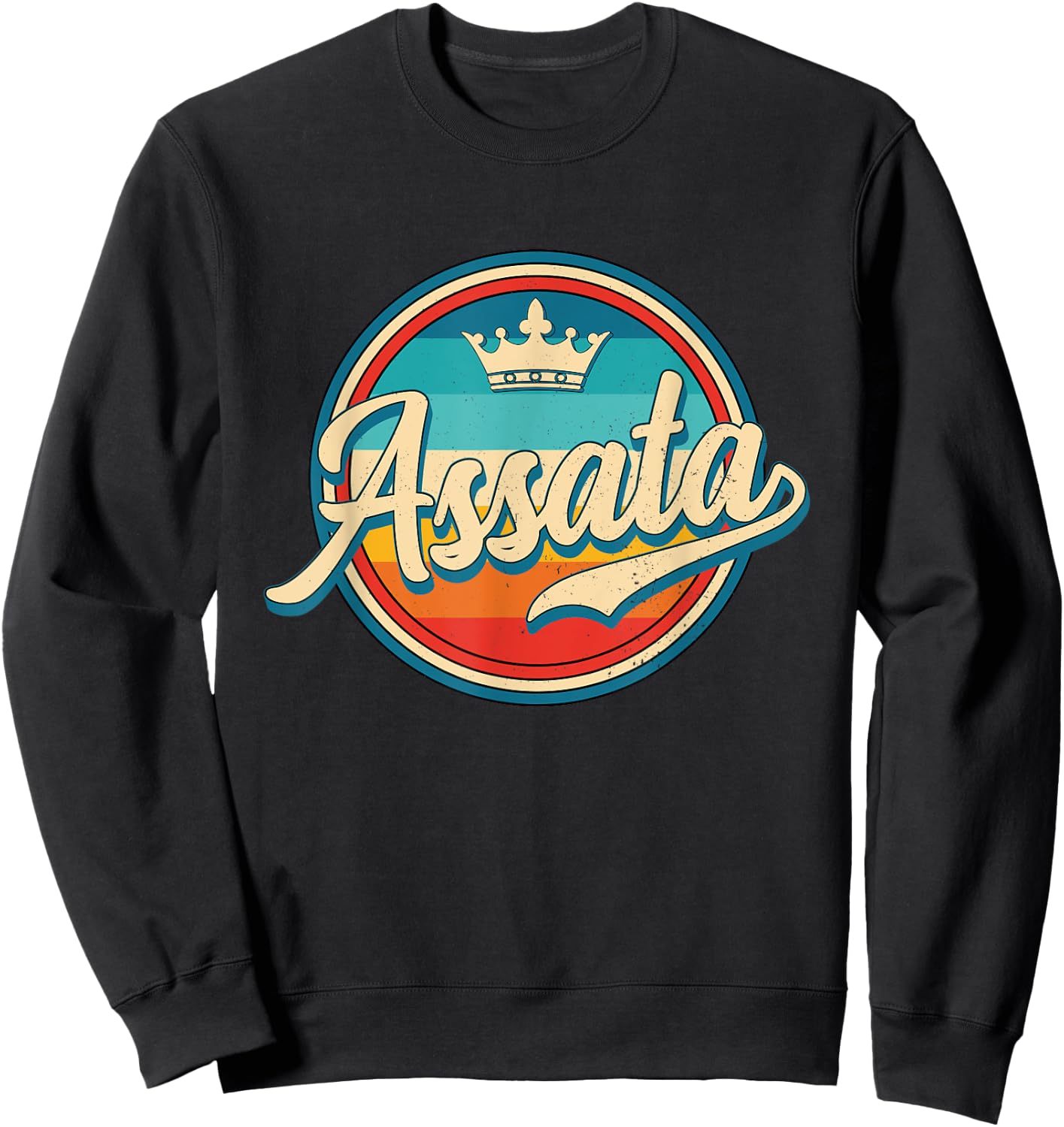 Assata Retro Name Funny Vintage First Name Assata Sweatshirt - Sweatshirt | Black