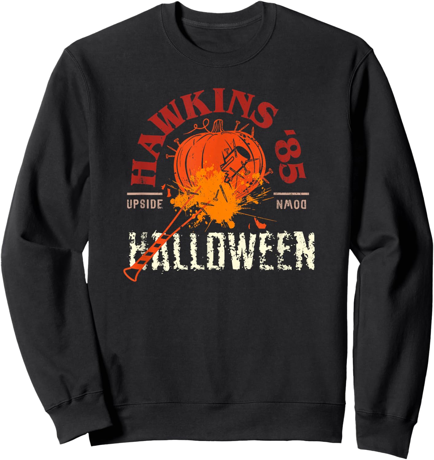 Stranger Things Halloween Hawkins '85 Upside Down Sweatshirt - Sweatshirt | Black