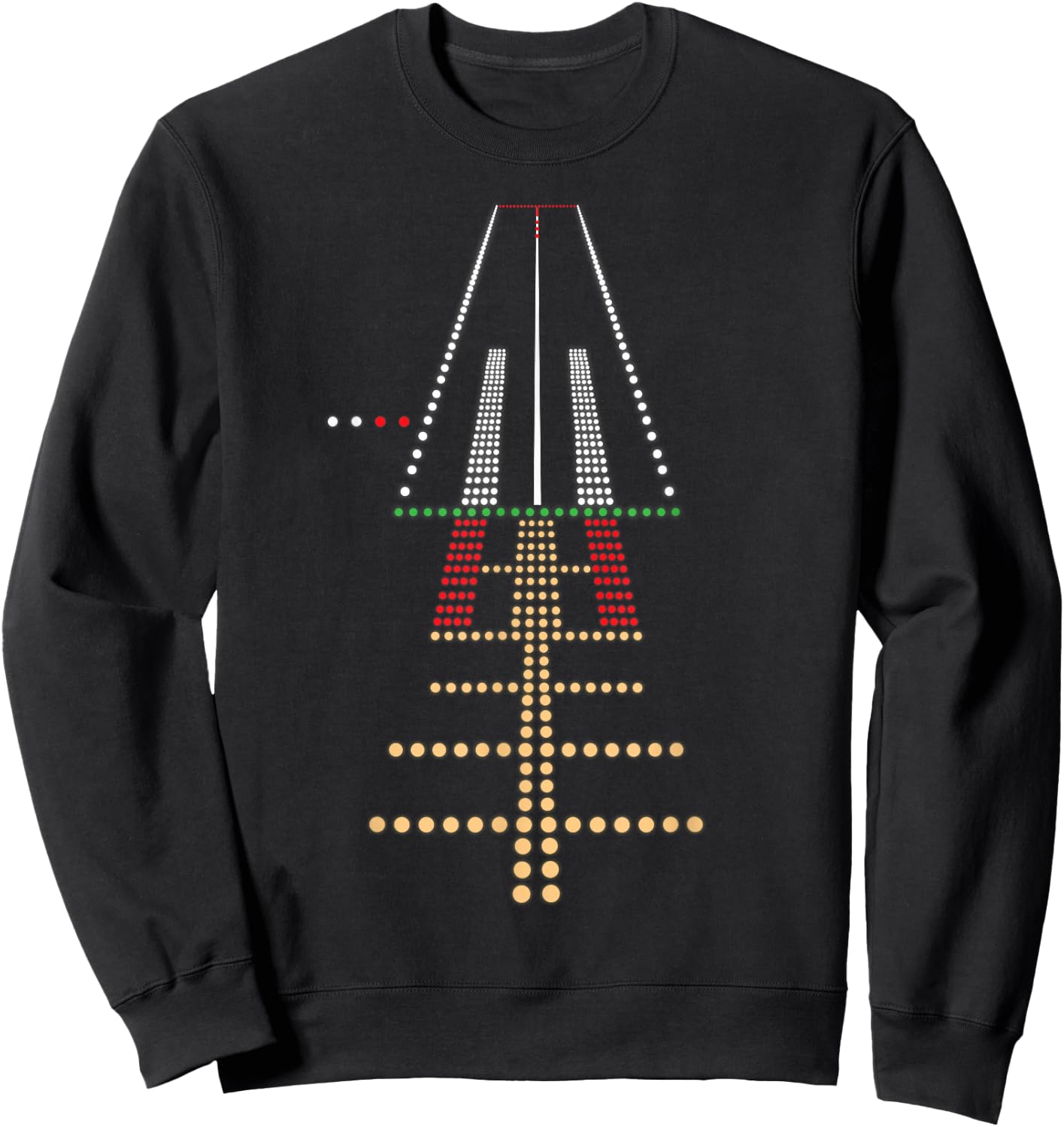 Airport Pilot Approach Lights, Final Approach at Night Sweatshirt - Sweatshirt | Black