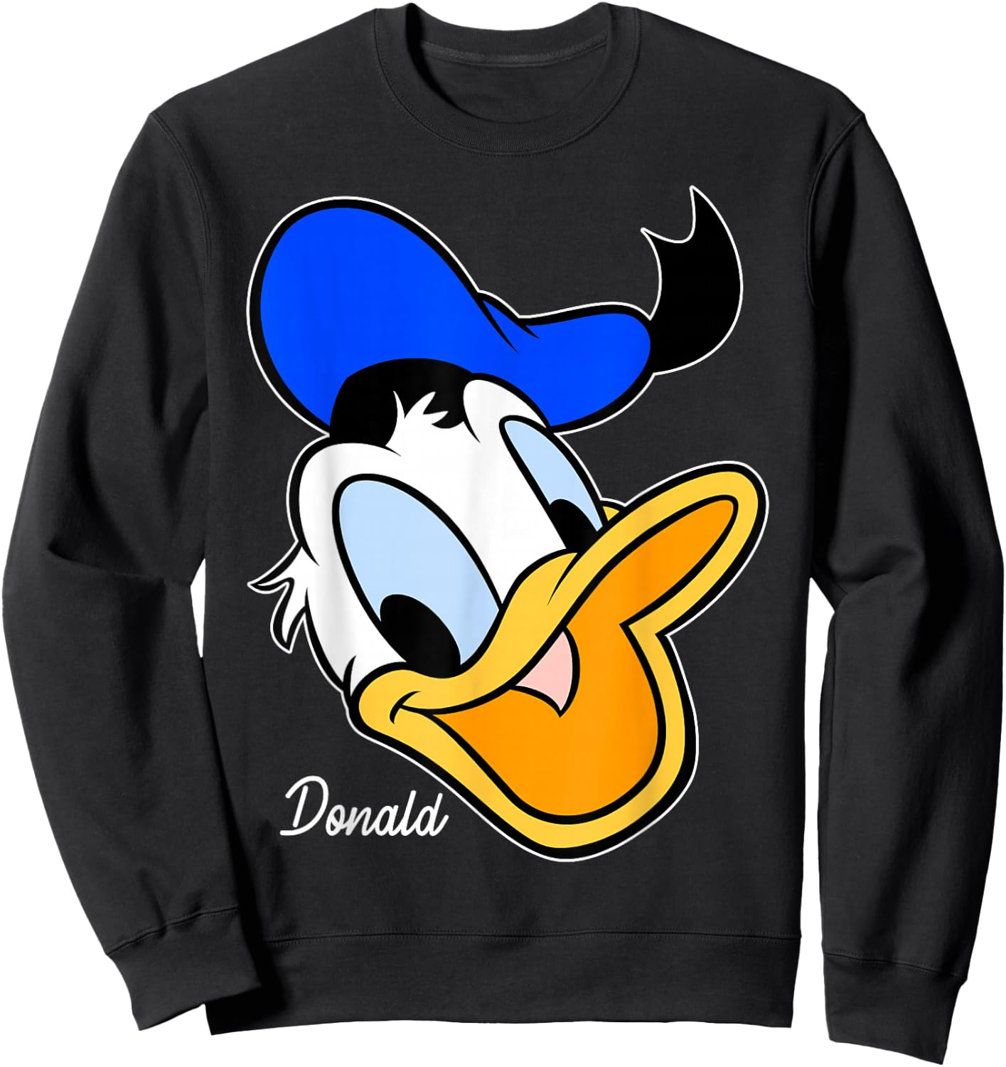 Disney Mickey And Friends Donald Duck Big Face Sweatshirt - Sweatshirt | Black