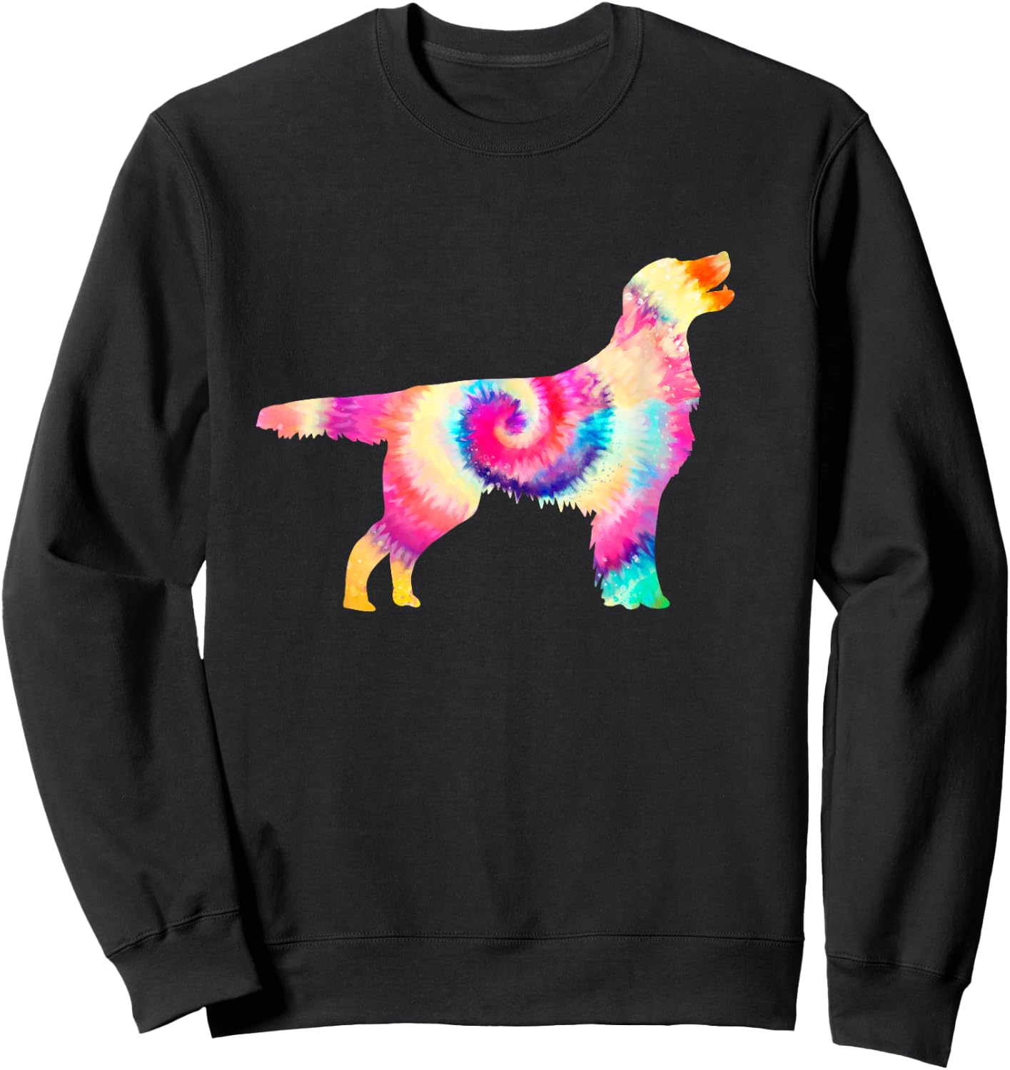 Flat-Coated Retriever Flat-Coat Dog Lover Tie Dye Sweatshirt - Sweatshirt | Black