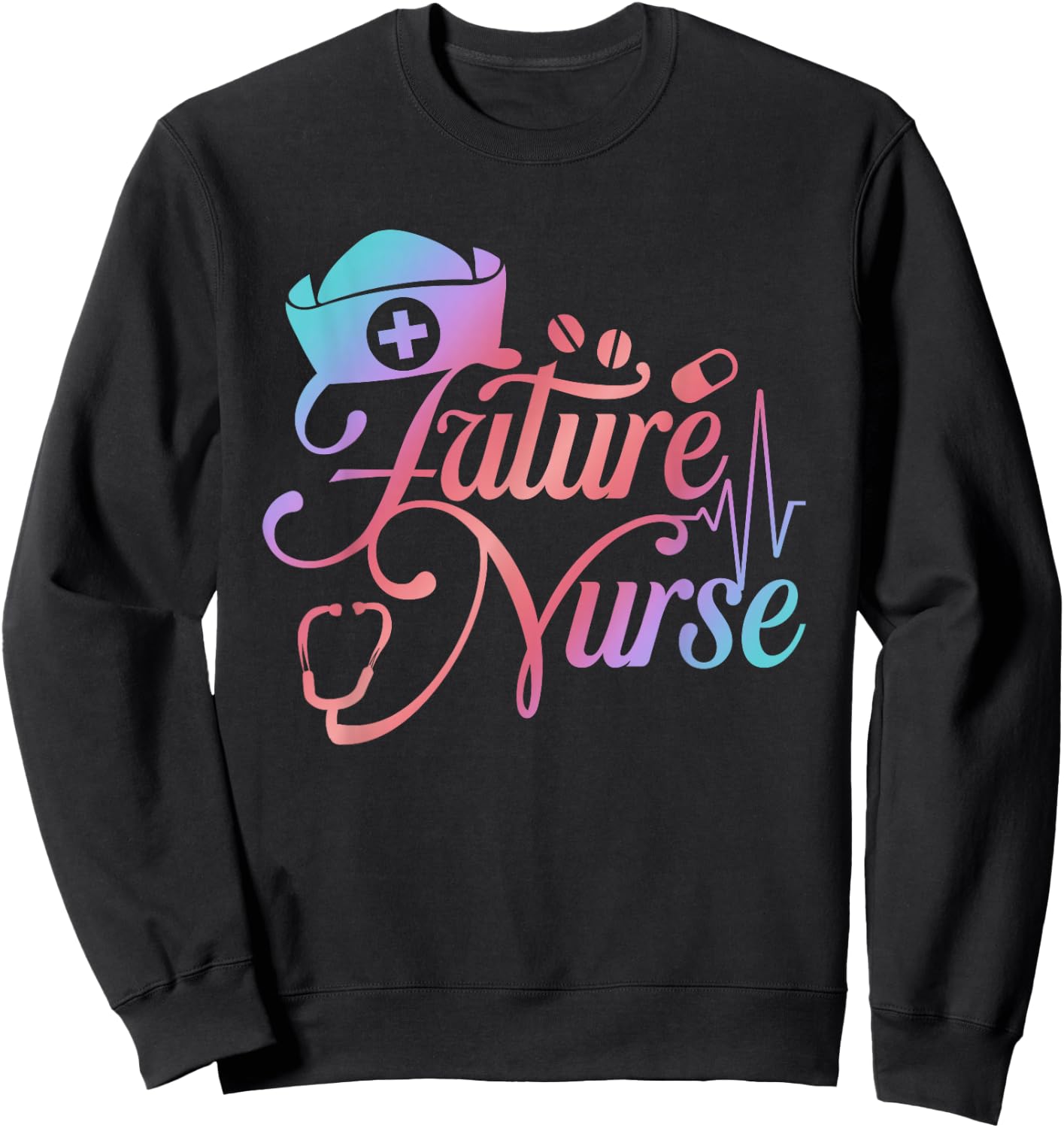Future Nurse CNA Nursing Hospital Medicine Health Medical Sweatshirt - Sweatshirt | Black