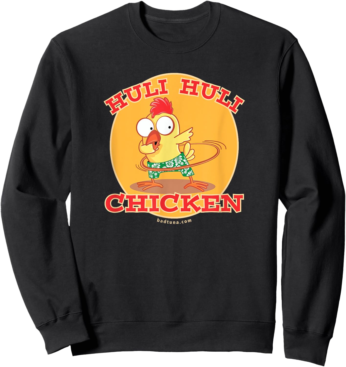 Huli Hula Hoop Dabber Funny Chicken Sweatshirt - Sweatshirt | Black