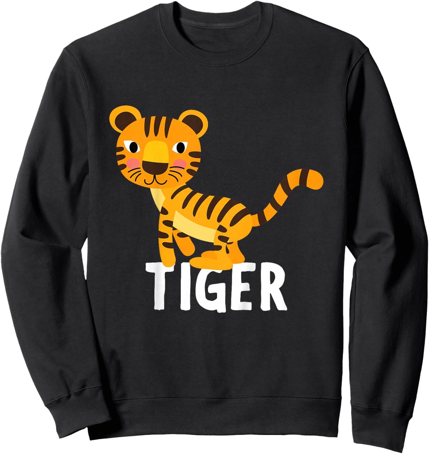 Tiger Shirt For Boys Or Girls | Cute Tiger Gift Sweatshirt - Sweatshirt | Black