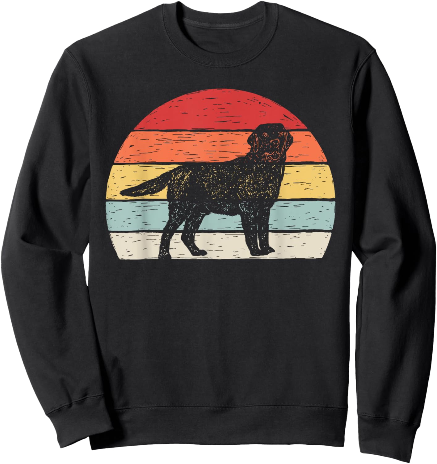 Vintage Retro Labrador Retriever Dog Women Girls Kids Sweatshirt - Sweatshirt | Black