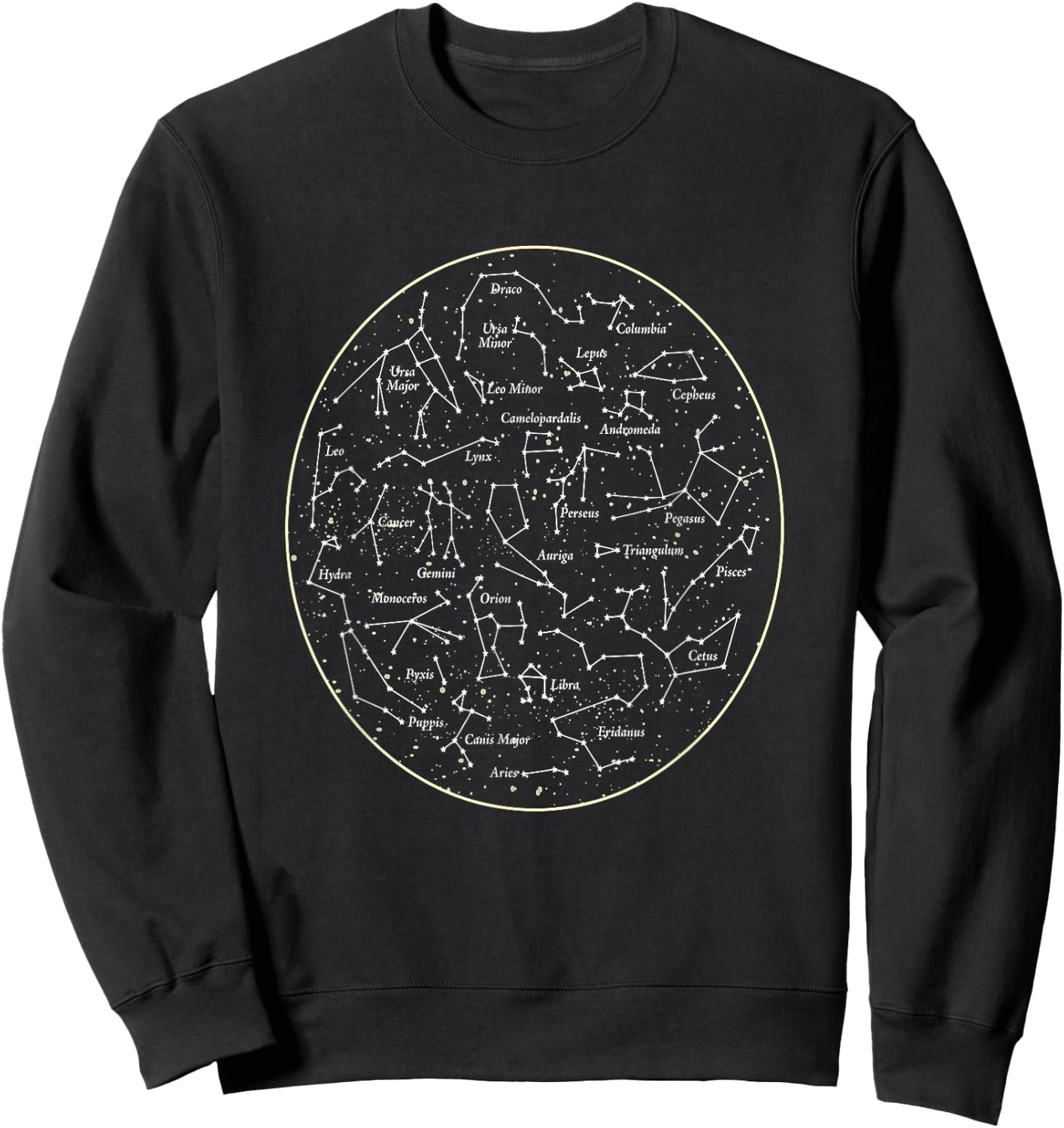 CONSTELLATION MAP T SHIRT Space Astronomy Star Chart Sweatshirt - Sweatshirt | Black