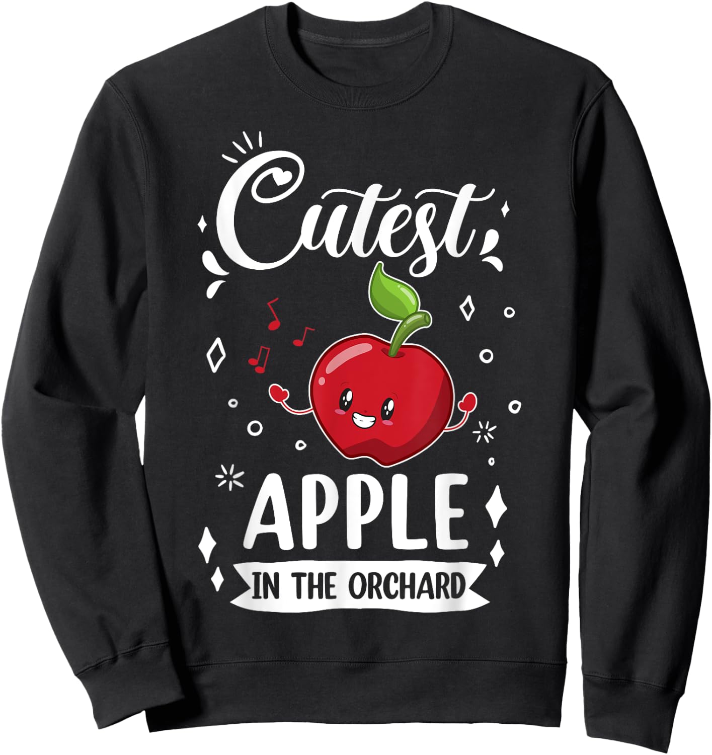 Funny Cutest Apple In The Orchard Apple Picking Kids Sweatshirt - Sweatshirt | Black