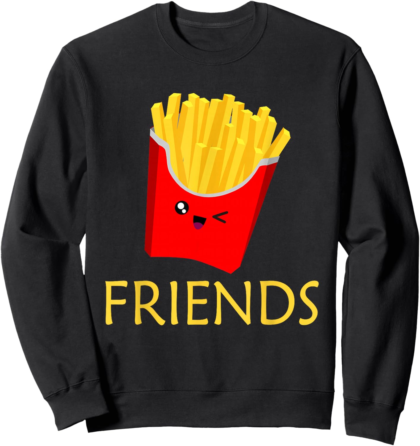 Matching Set - Burger and Fries - Best Friends Gift Sweatshirt - Sweatshirt | Black