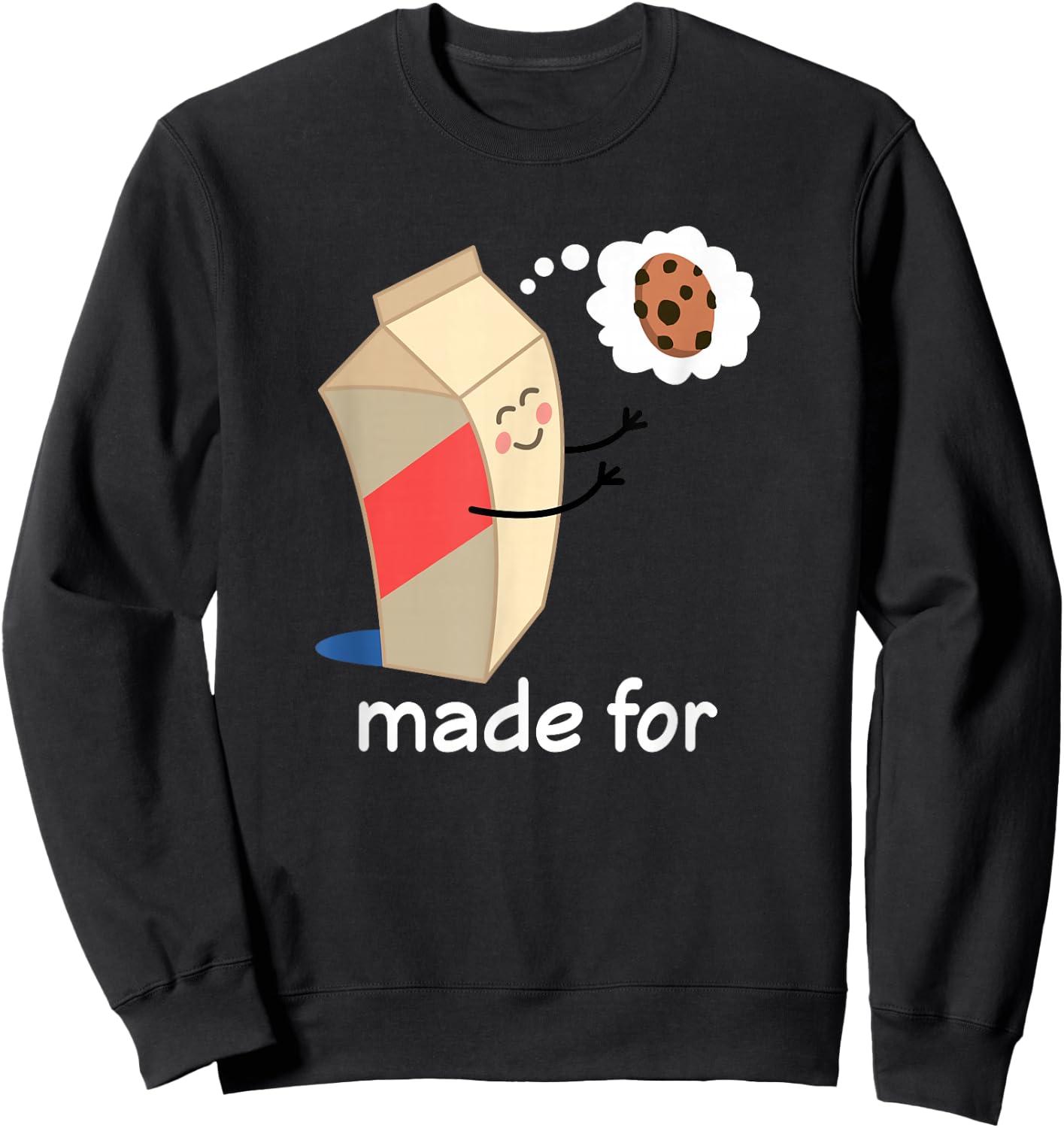 Couples Valentines Day Gift Matching Milk Cookie Sweatshirt - Sweatshirt | Black