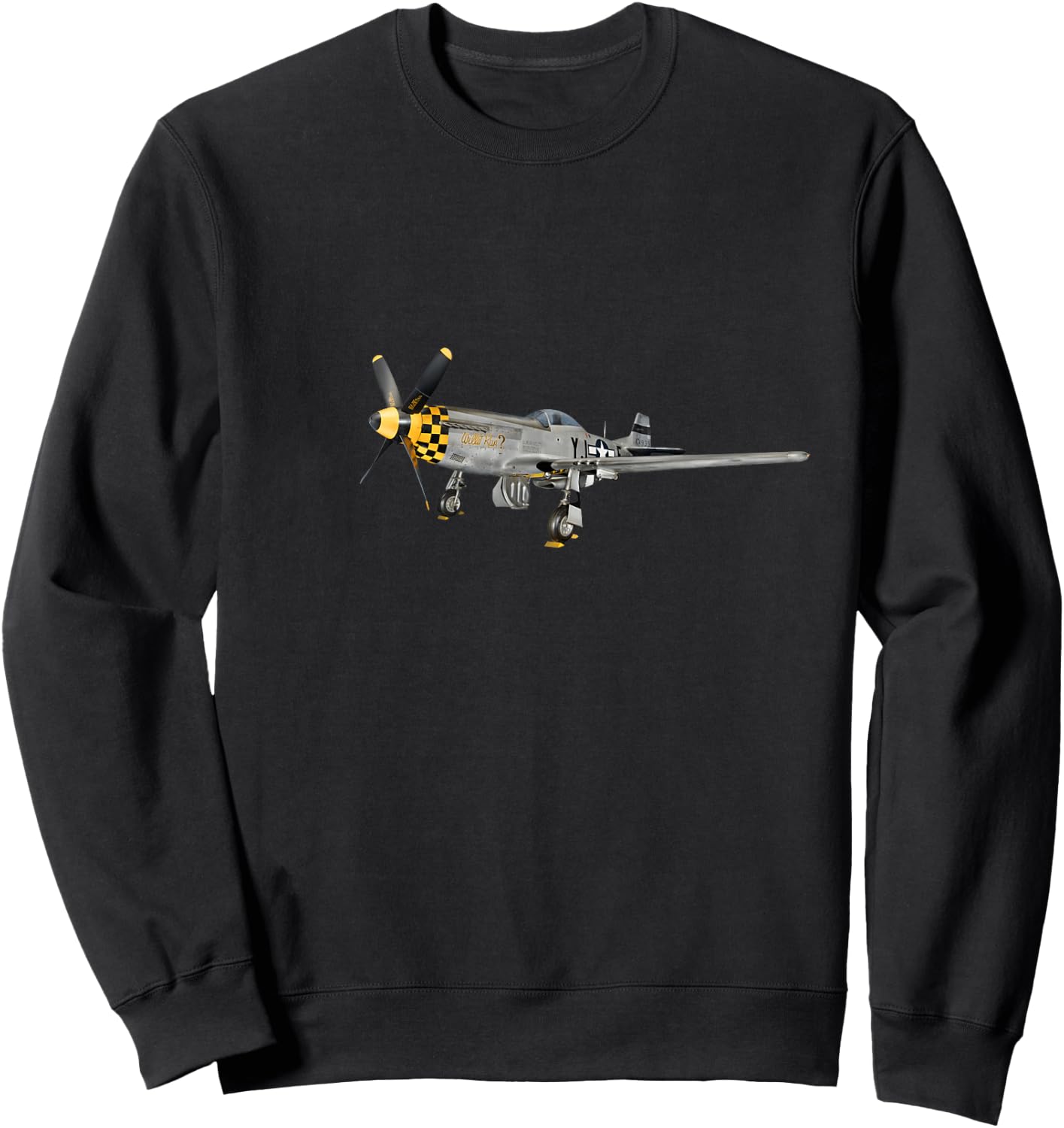 P51 Mustang Propeller Aircraft WWII Fighter Plane USA Sweatshirt - Sweatshirt | Black