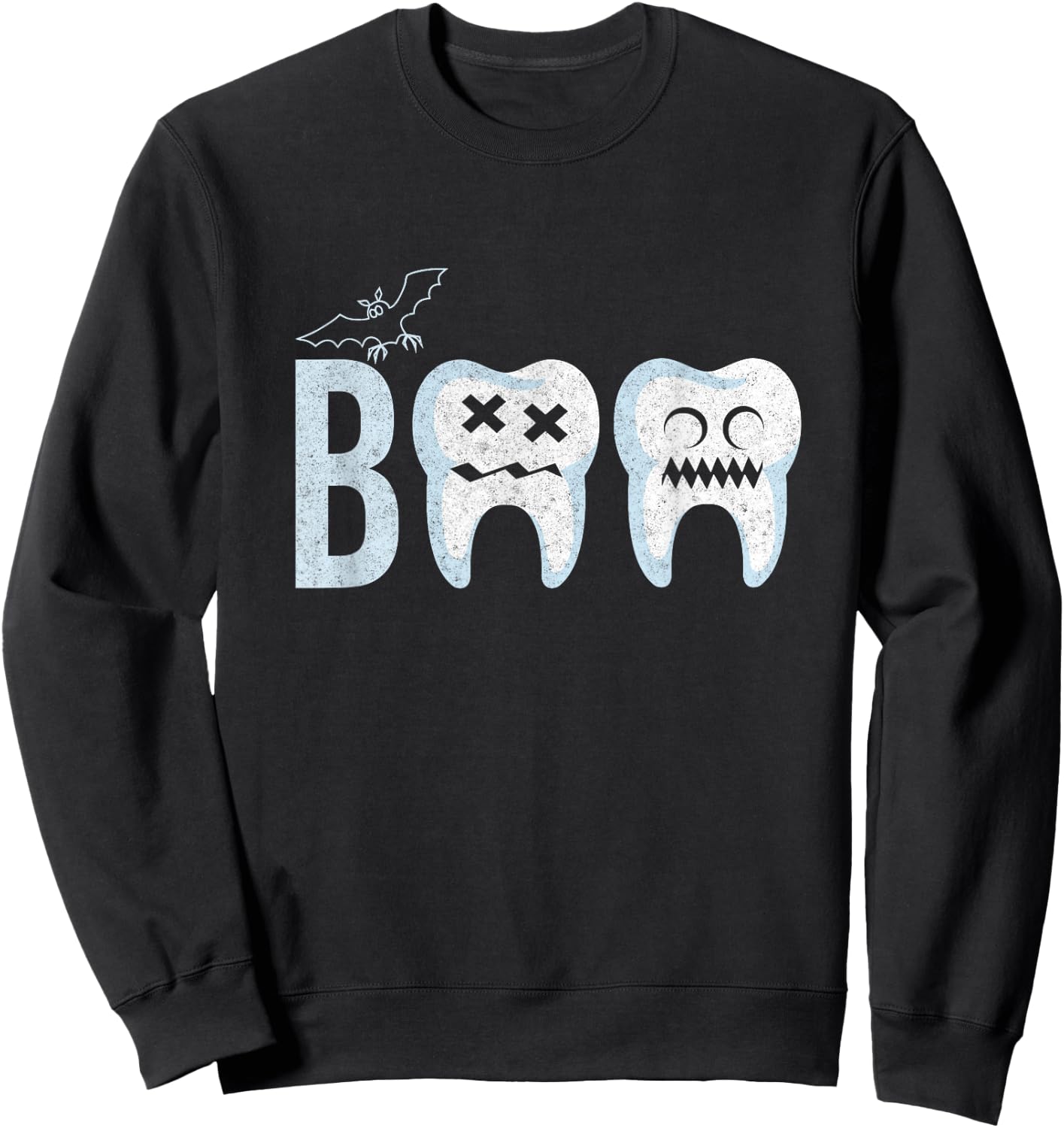 Funny Dentist Dental Teeth Halloween Boo Dental Medicine Sweatshirt - Sweatshirt | Black