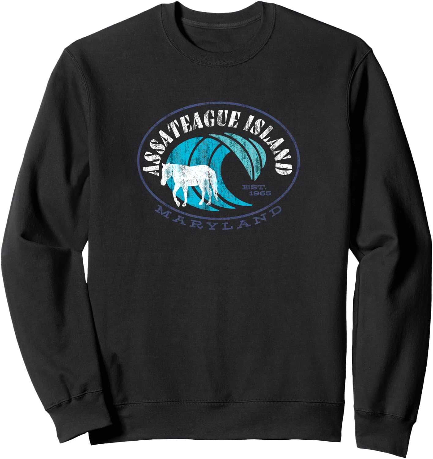 Assateague Island Wild Horse Pony Ponies Sweatshirt - Sweatshirt | Black