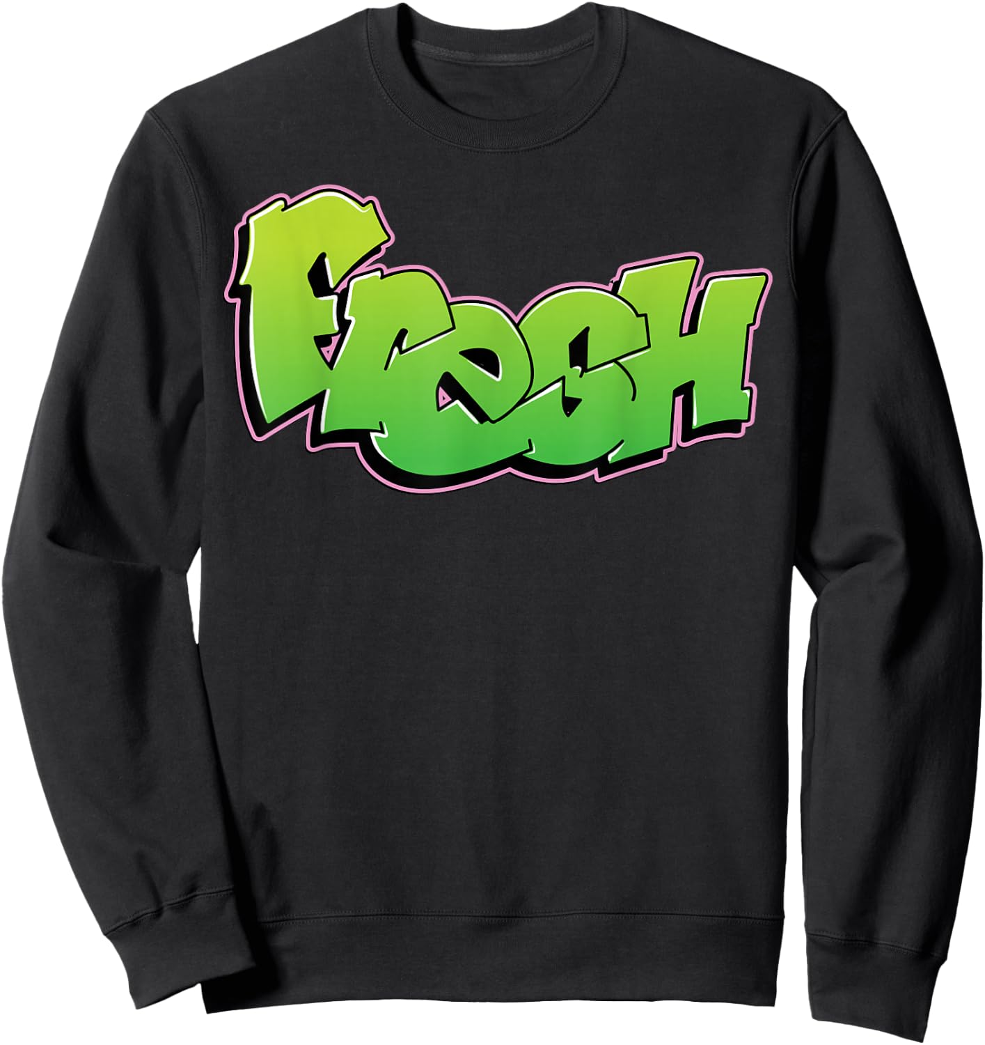 Fresh Graffiti Style Graphic Sweatshirt - Sweatshirt | Black