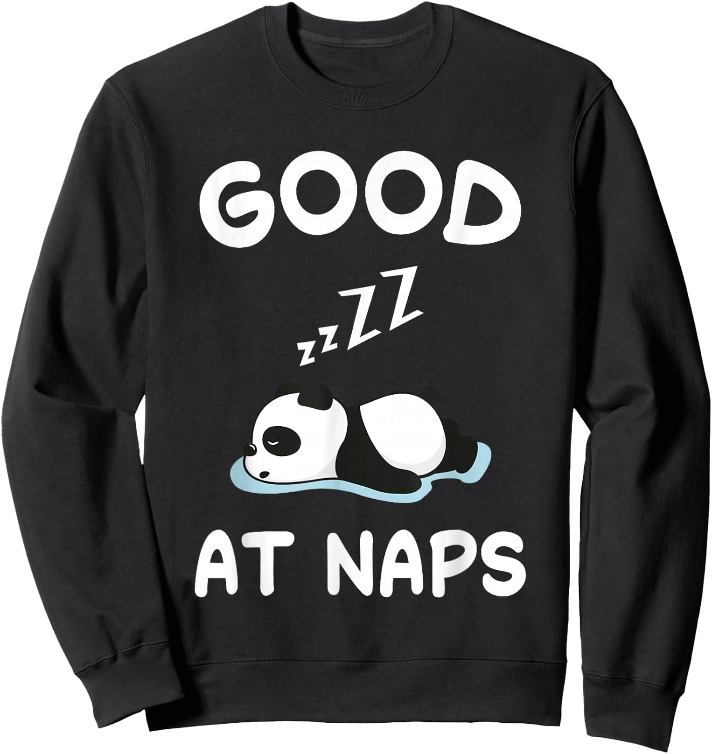 Panda Bear Bears Nap Sleeping Pajama Nightgown Sweatshirt - Sweatshirt | Black