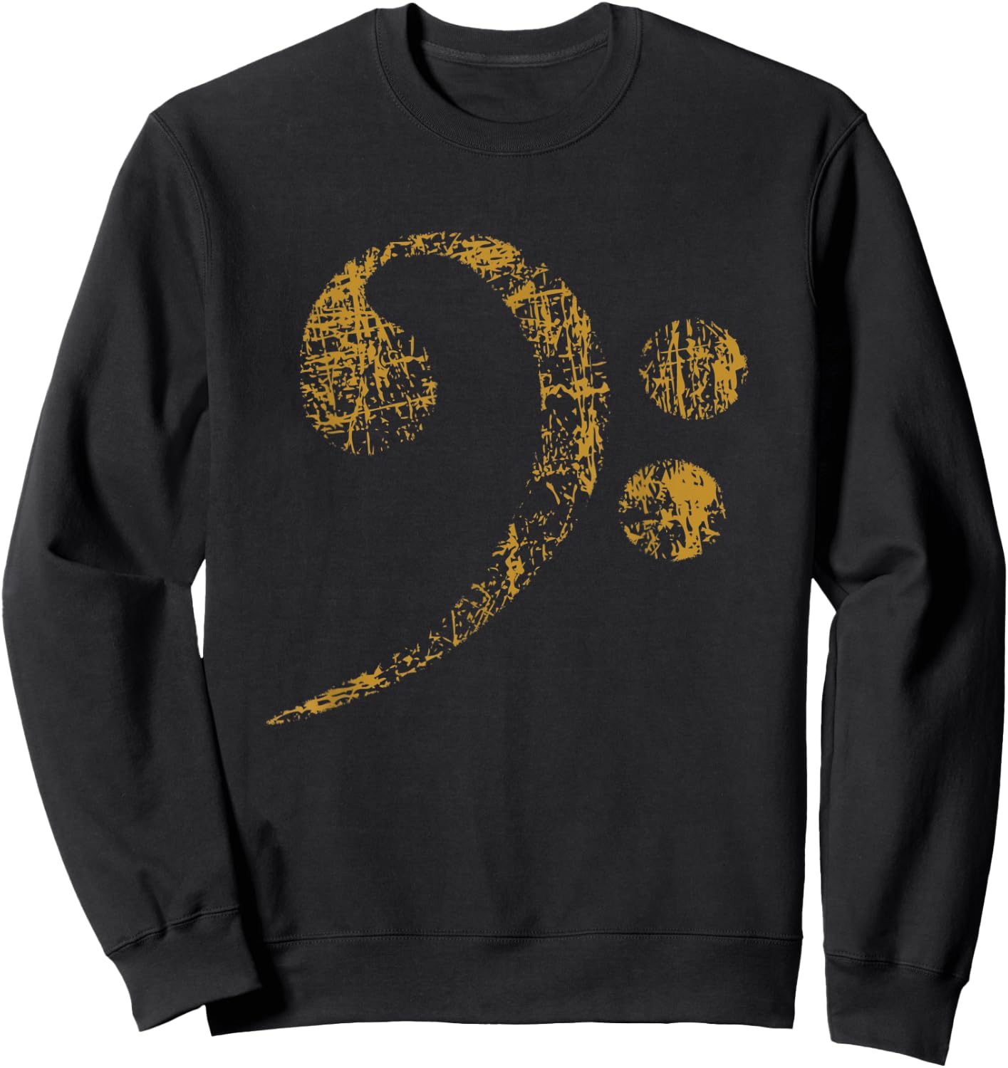 Large Bass Clef Bass Key Sweatshirt - Sweatshirt | Black