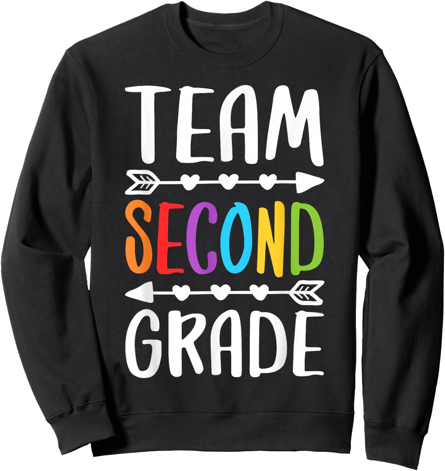 Team Second Grade Shirt 2nd Grade Teacher Boy Girl Student Sweatshirt - Sweatshirt | Black