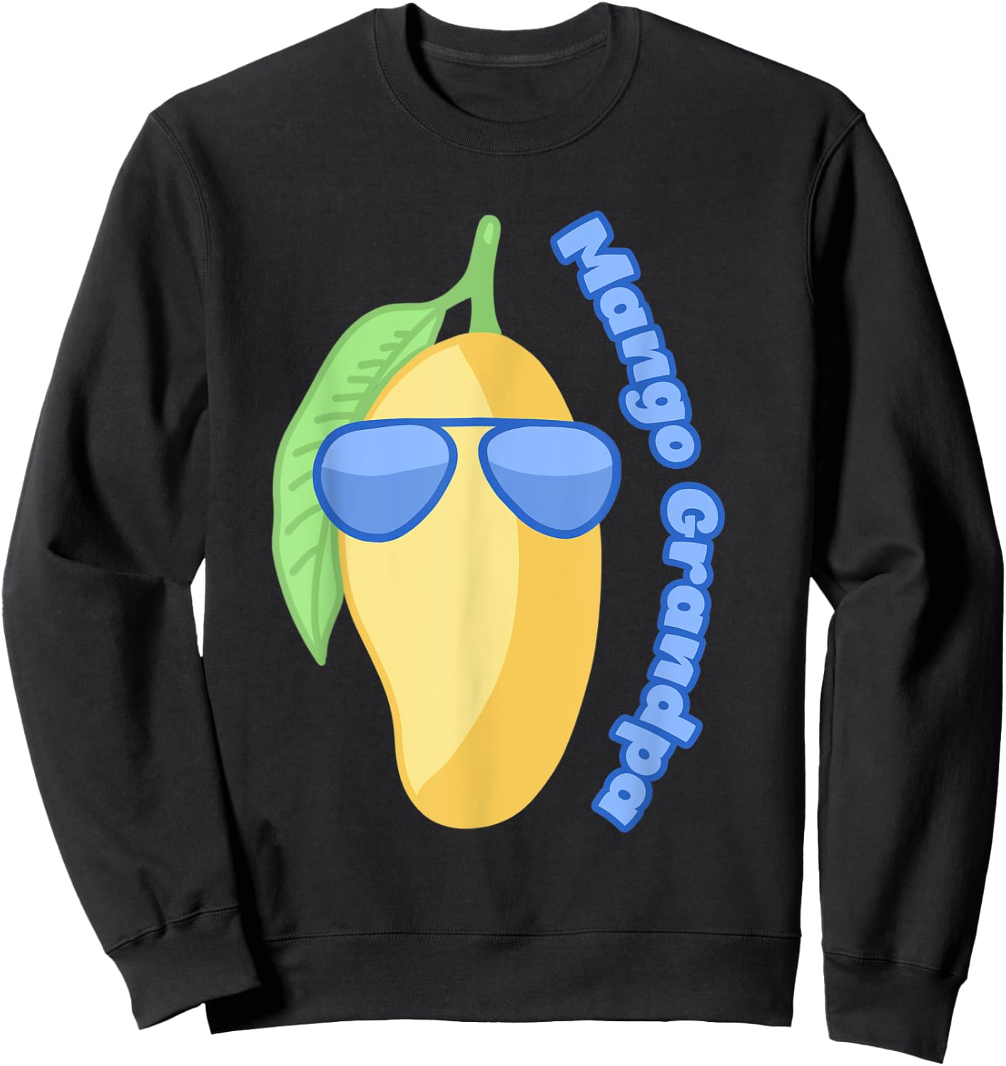 Mango Grandpa Family Fruit Art In Sunglasses For Summer Sweatshirt - Sweatshirt | Black