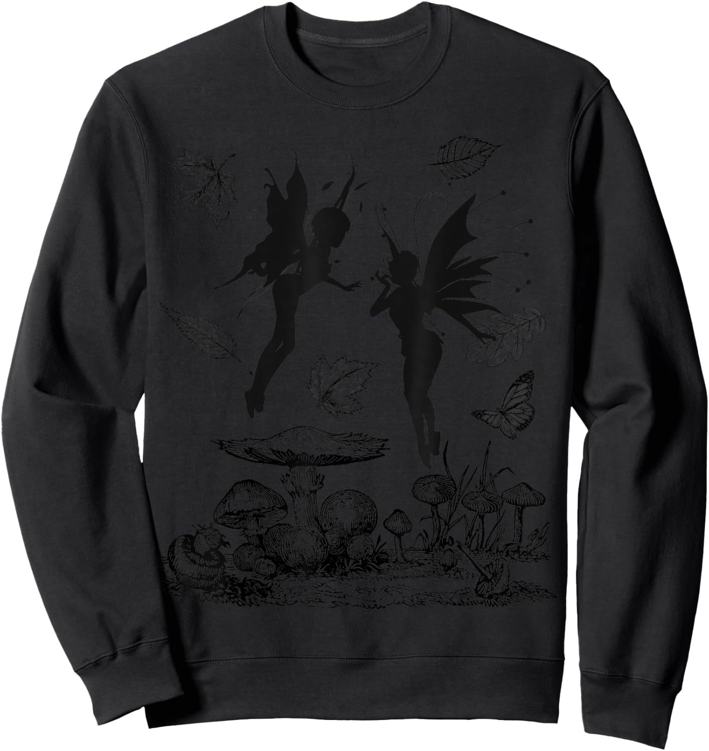 Grunge Fairycore Aesthetic Goth Fairy Core Forest FAE Sweatshirt - Sweatshirt | Black