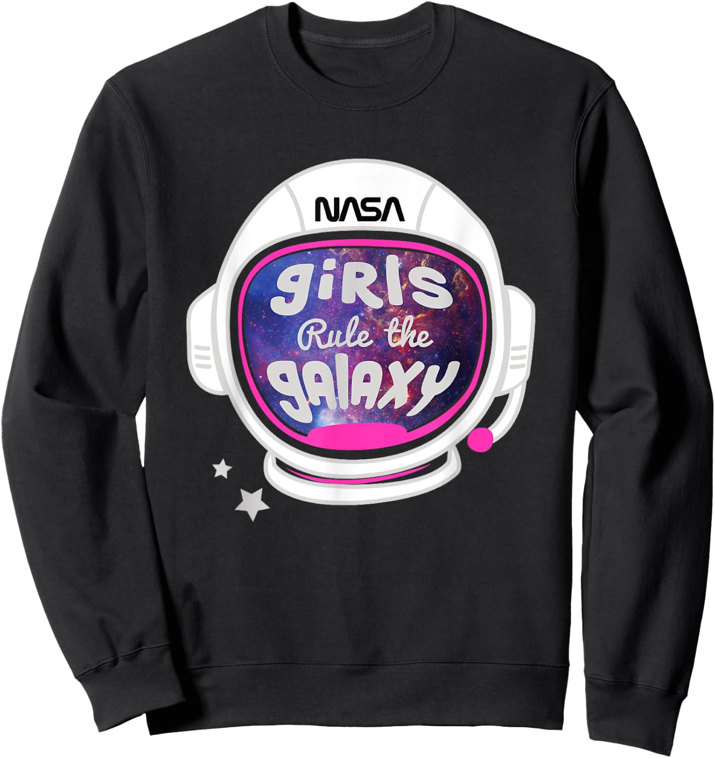 NASA Cute Helmet Girls Rule The Galaxy Big Chest Poster V2 Sweatshirt - Sweatshirt | Black