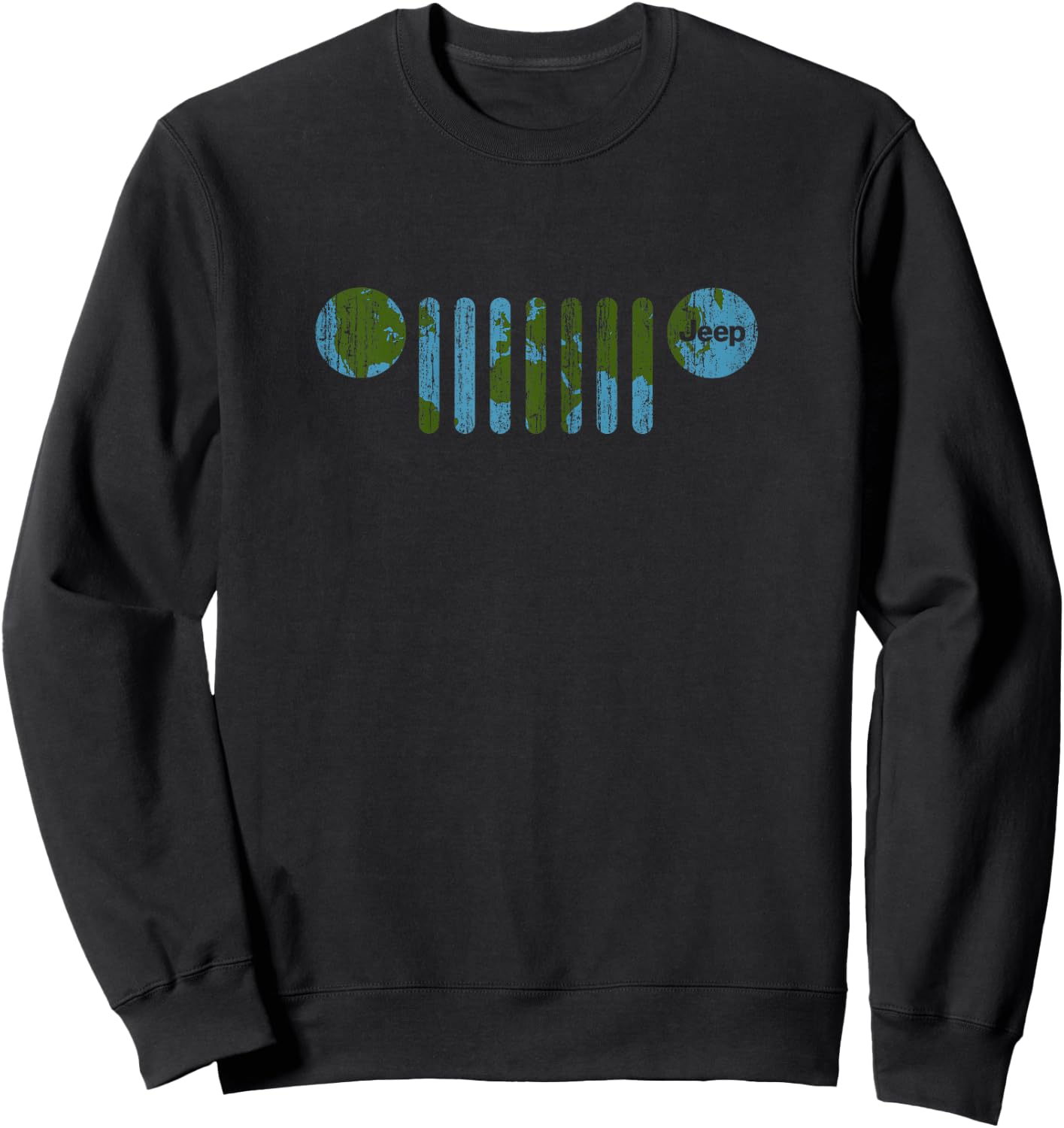 Jeep - There's Only One Earth, Jeep Grille Sweatshirt - Sweatshirt | Black