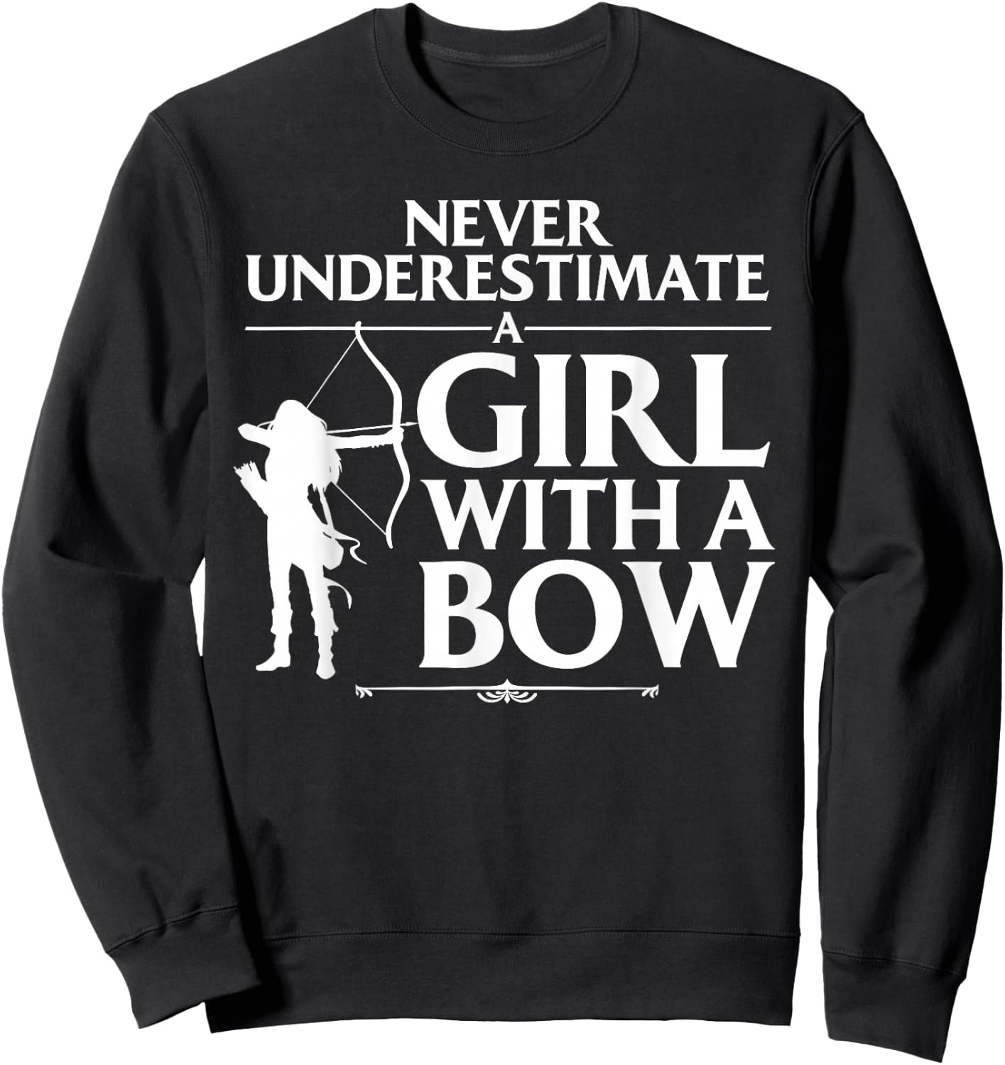 Funny Archery Design for Girls Women Bowhunter Archery Fans Small Sweatshirt - Sweatshirt | Black