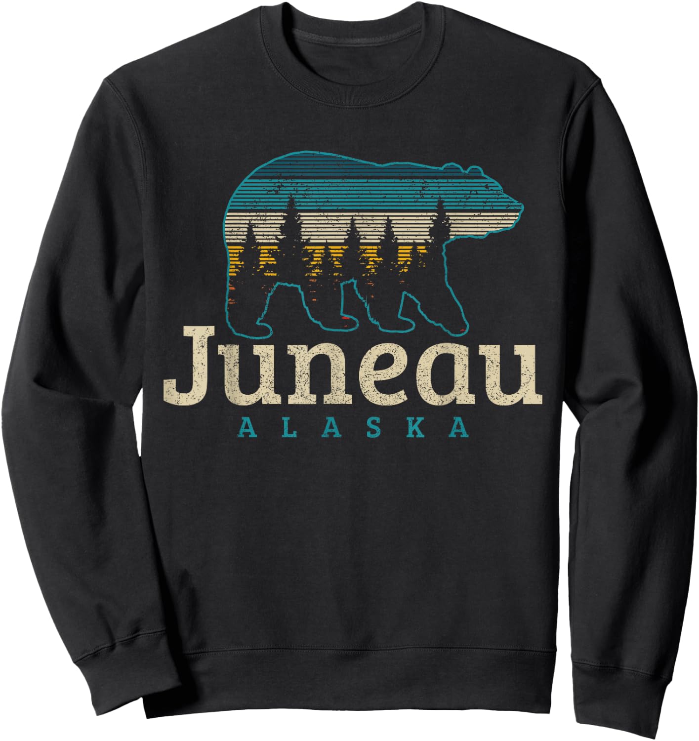Juneau Alaska Vintage Souvenir Sweatshirt - Sweatshirt | Black