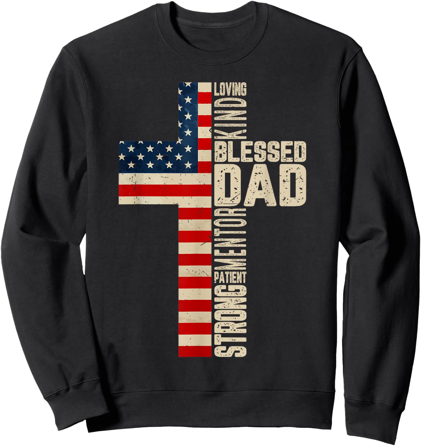 Blessed Dad Husband Christian Father Day Gift from Daughter Sweatshirt - Sweatshirt | Black