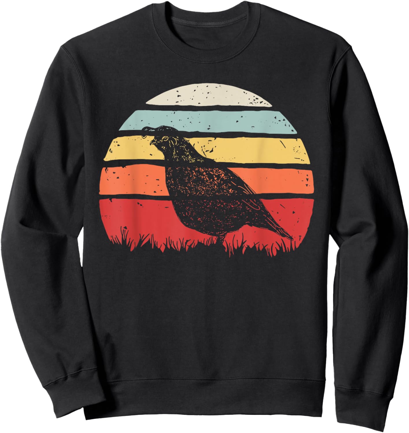 Vintage Retro Quail Bird Sweatshirt - Sweatshirt | Black