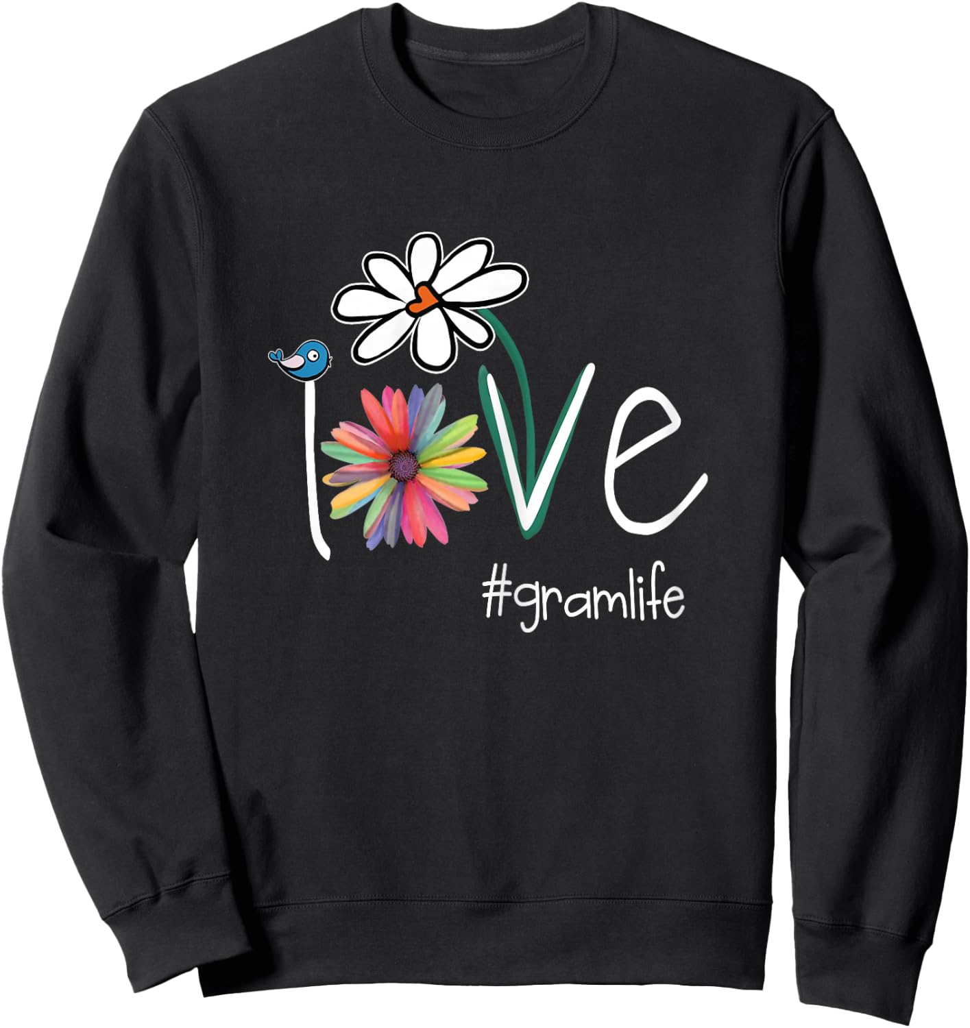 Love Gram Life - Art Flower Color Sweatshirt - Sweatshirt | Black