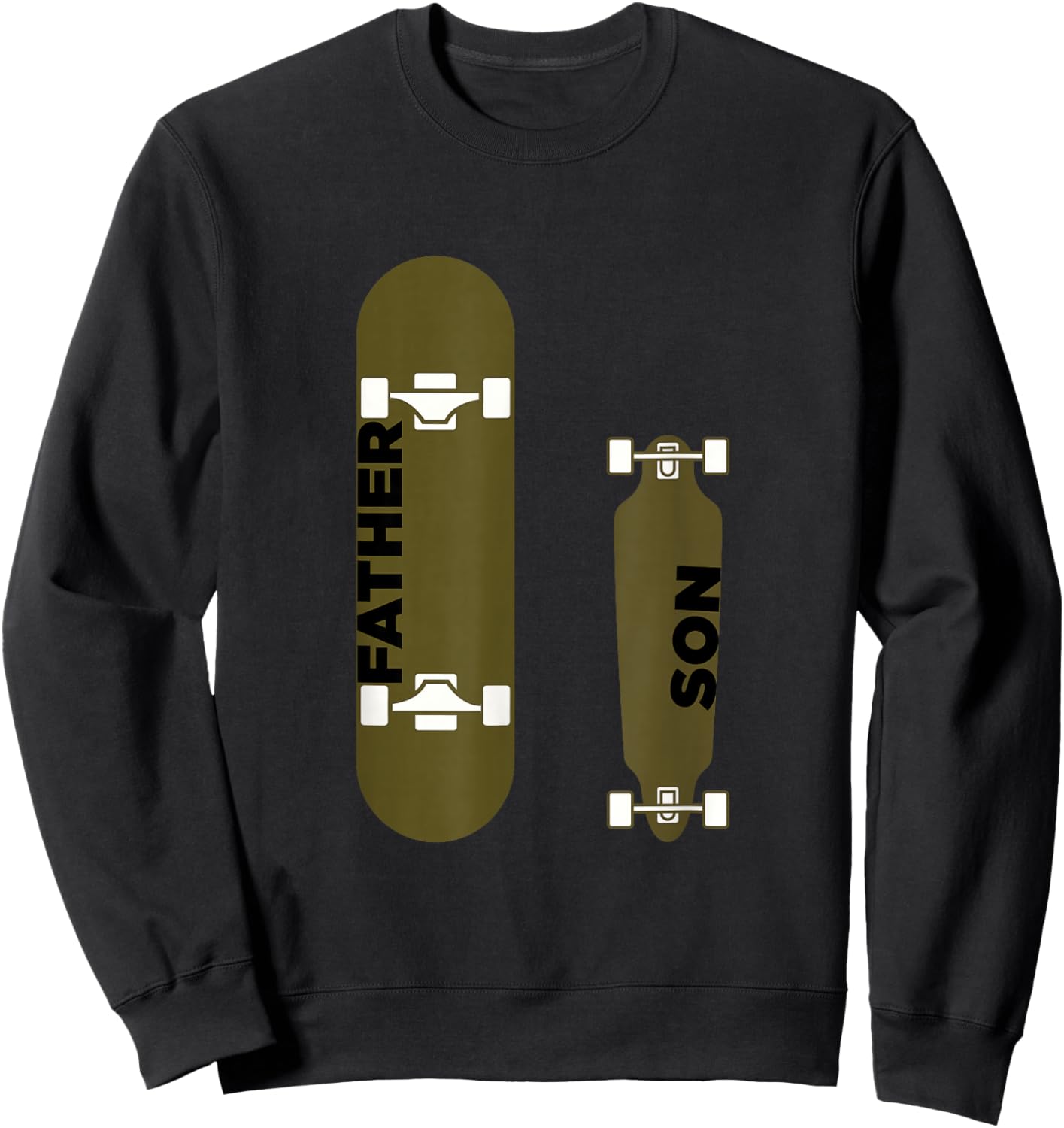 Father Son Skater Skateboard Skate Skating Board Fan Gift Sweatshirt - Sweatshirt | Black