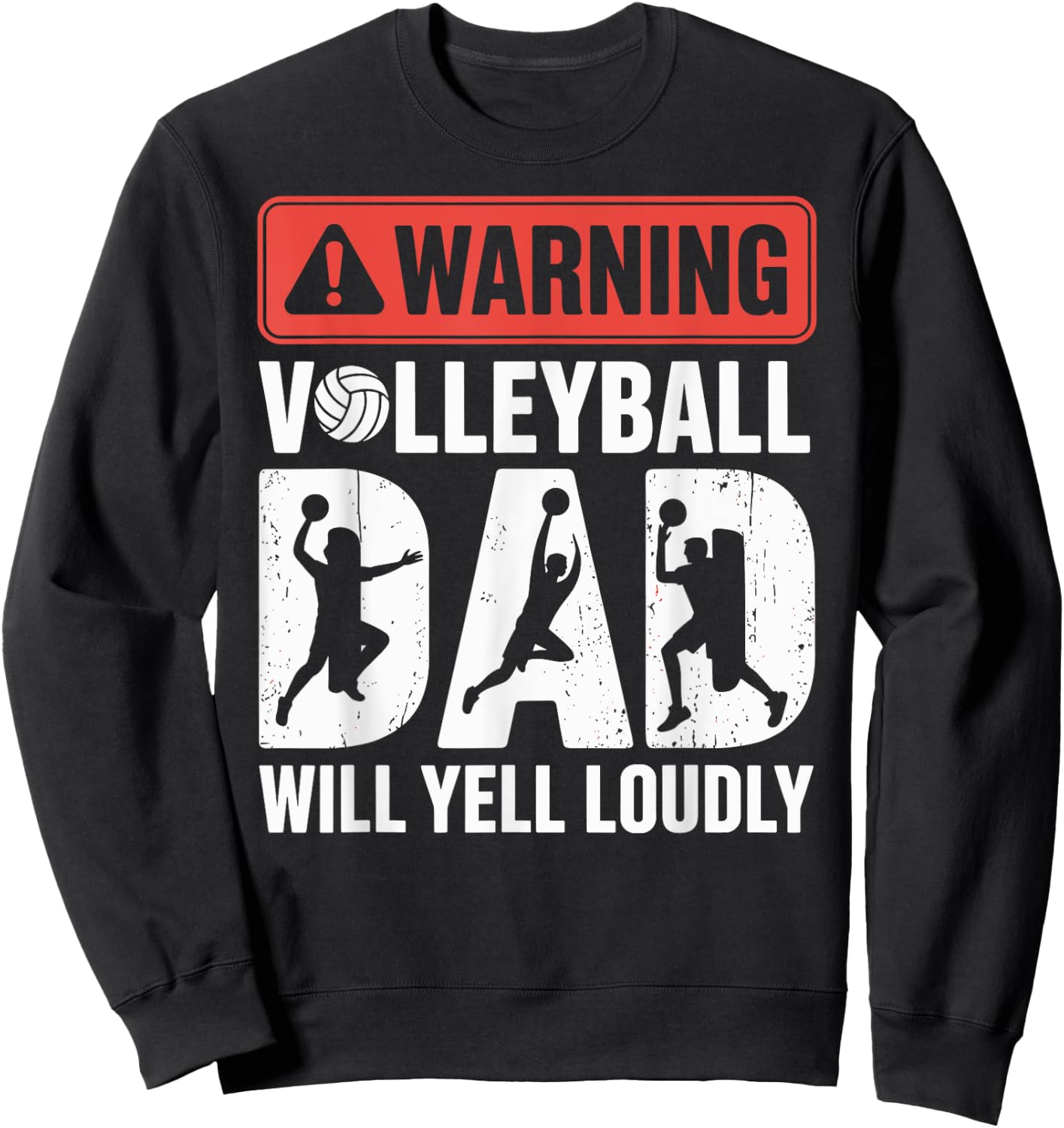 Vintage Volleyball Dad USA Flag Retro Fathers Day Daddy Sweatshirt - Sweatshirt | Black