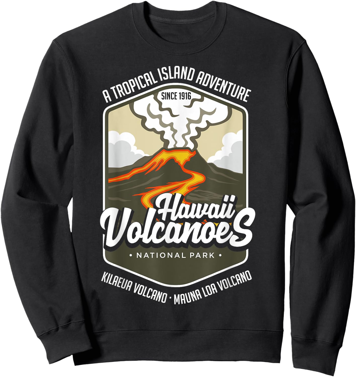 Hawaii Volcanoes National Park - Kilauea Mauna Sweatshirt - Sweatshirt | Black