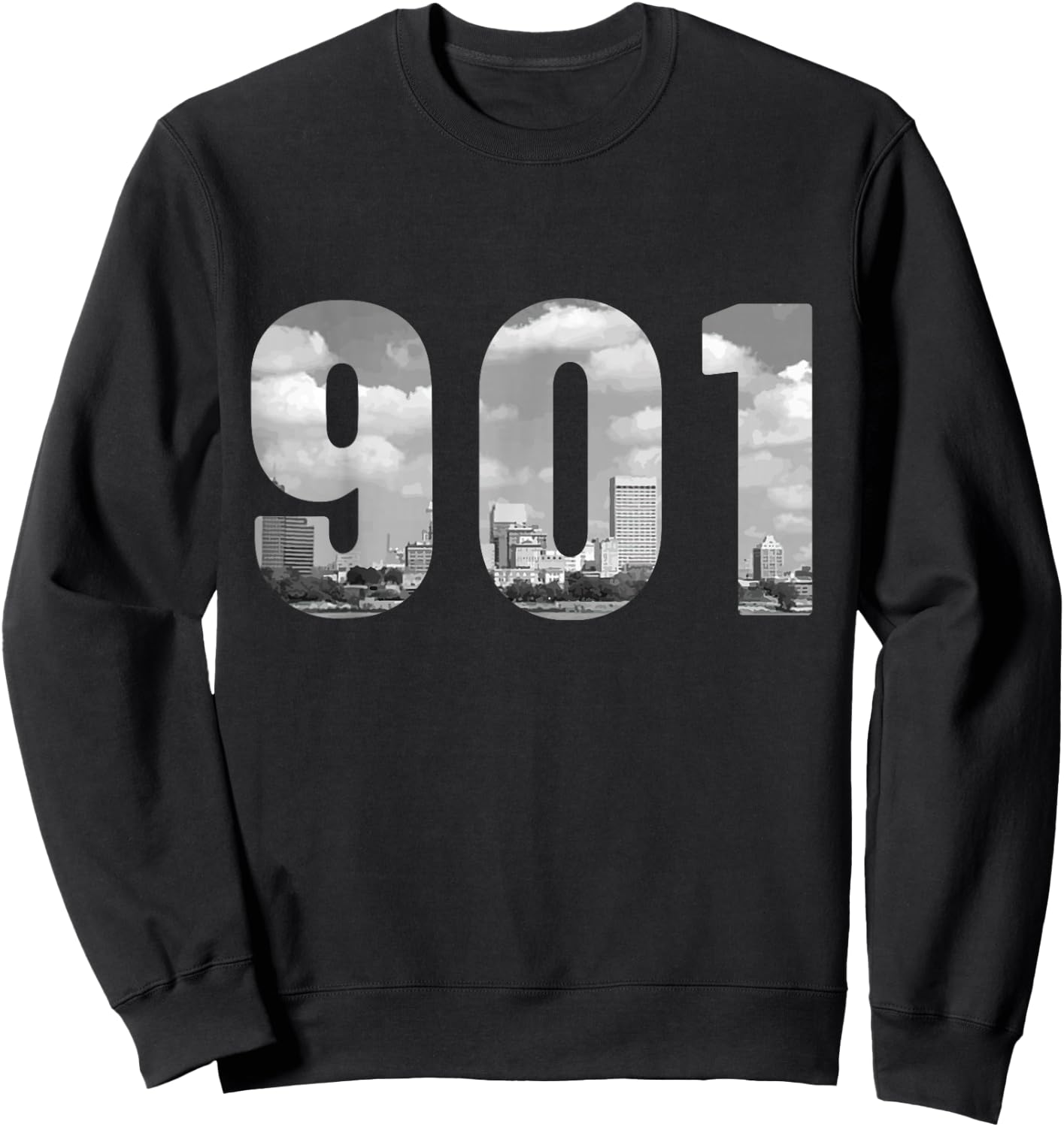 Memphis 901 Area Code Skyline Tennessee Vintage Sweatshirt - Sweatshirt | Black