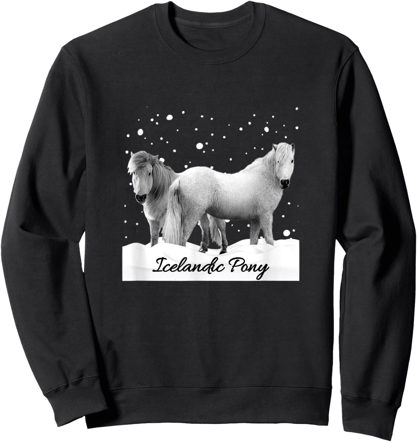 Icelandic Ponies Iceland Pony Horse Lovers Snow Design Sweatshirt - Sweatshirt | Black