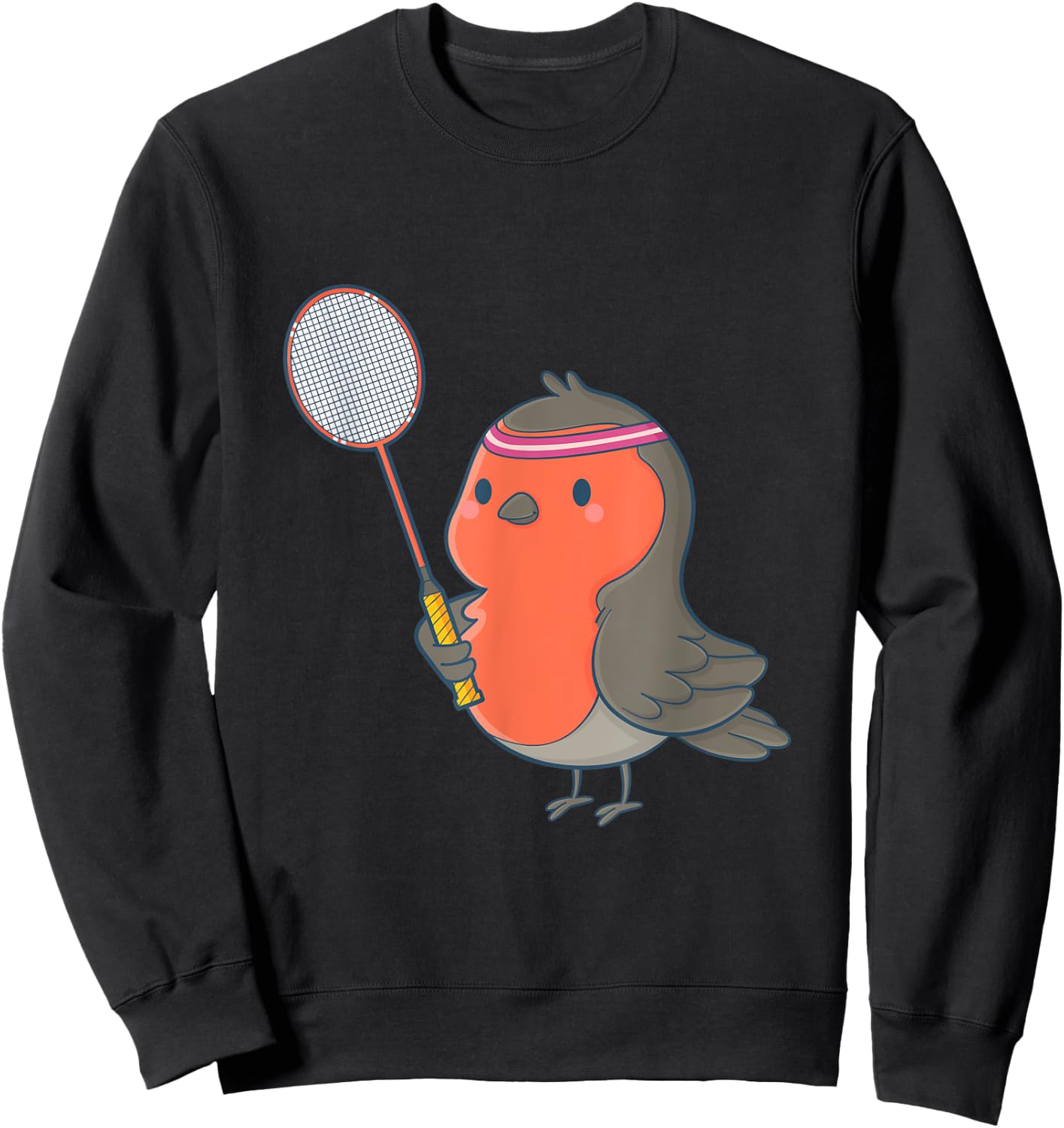 Badminton and shuttlecock player bird Sweatshirt - Sweatshirt | Black