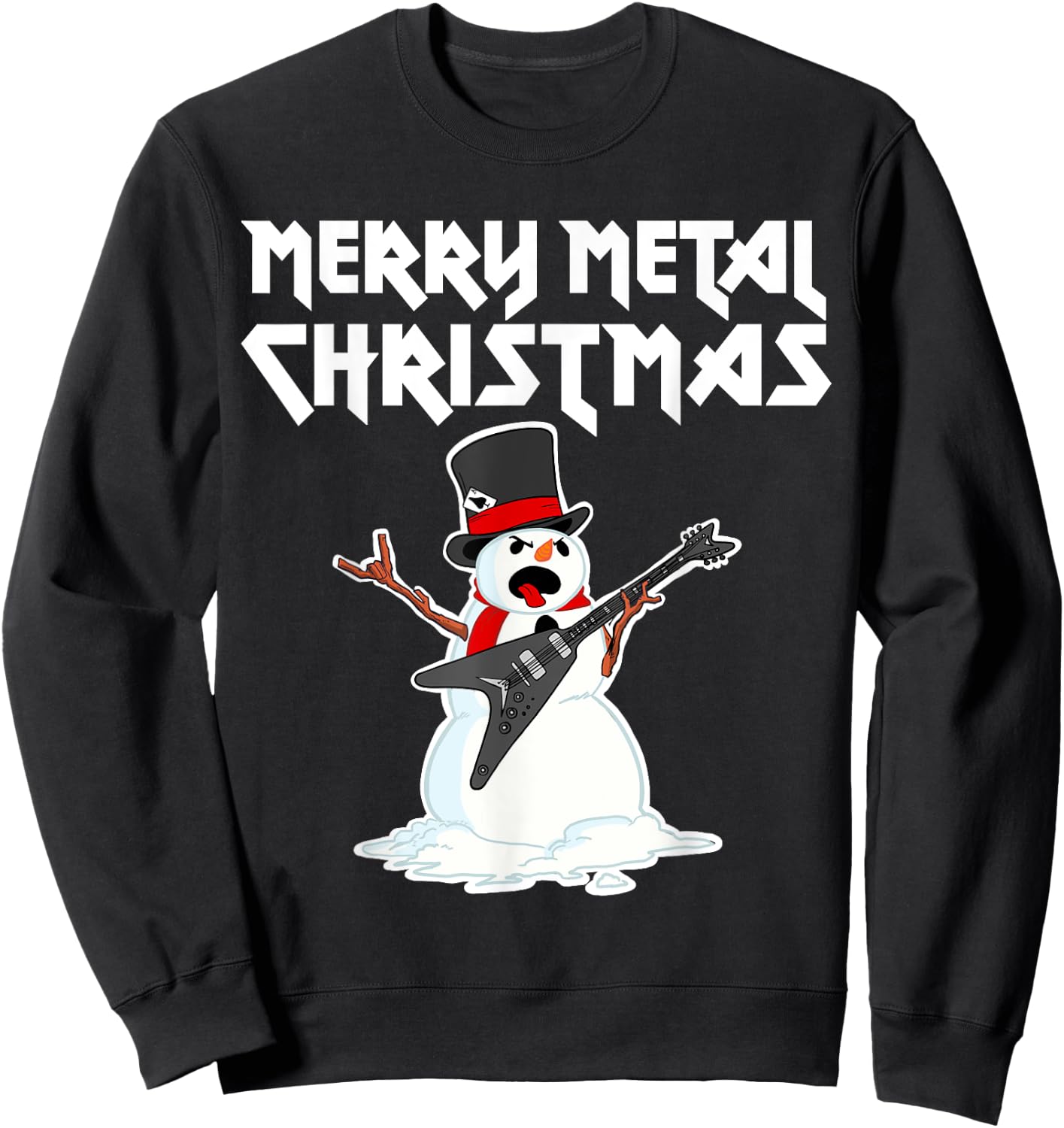 Metal Christmas funny Metal Metal Snowman Sweatshirt - Sweatshirt | Black