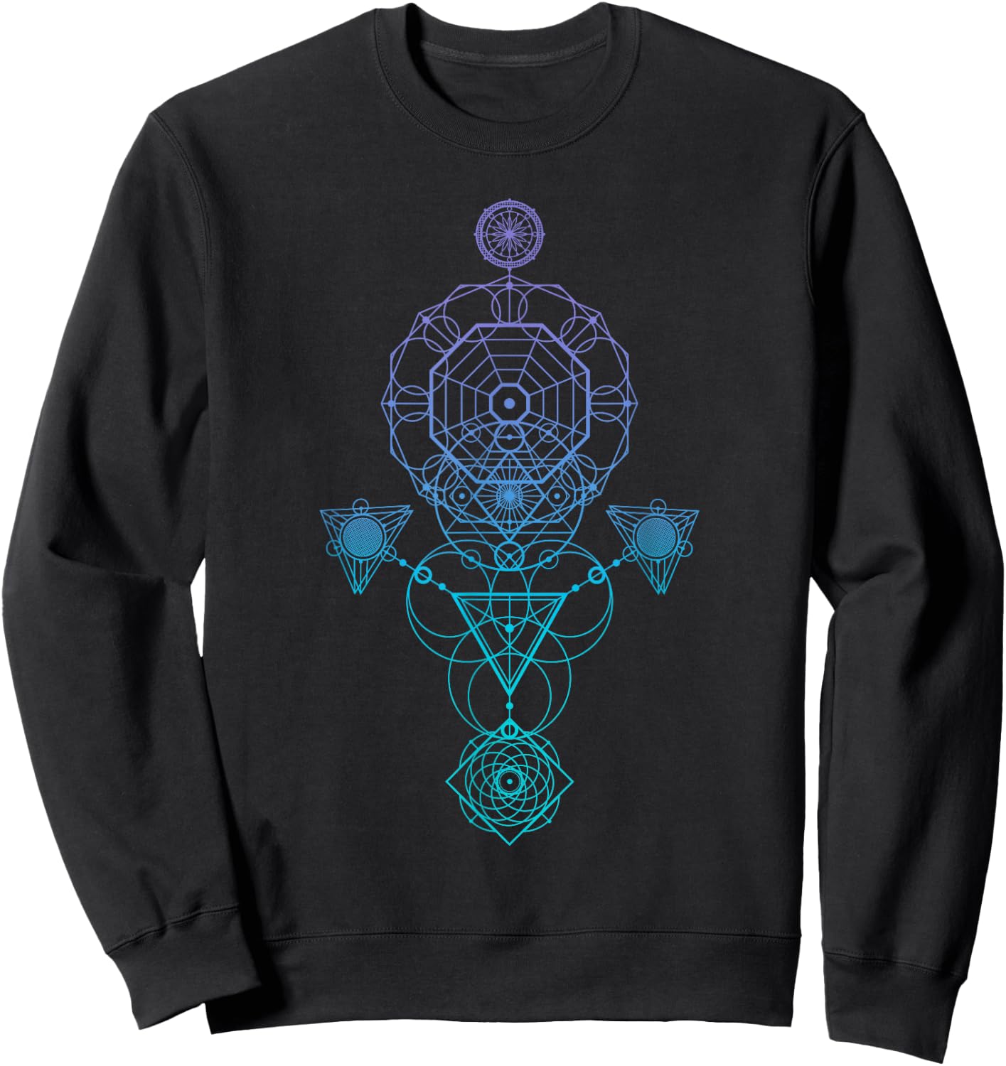 Starseed Activation Sacred Geometry Sweatshirt - Sweatshirt | Black