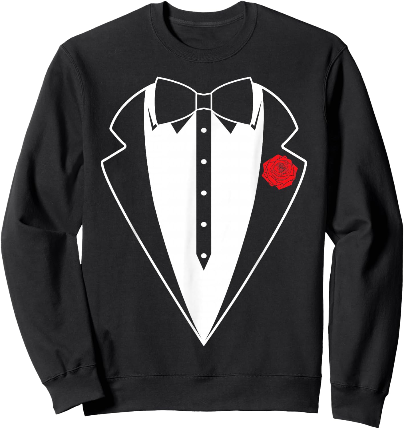 Funny Tuxedo Bow Tie White Suit Outfit Kids Ring Bearer Sweatshirt - Sweatshirt | Black