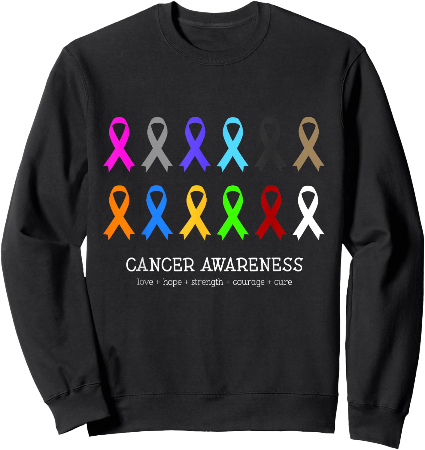 Cancer Awareness Clothing - Fight Cancer Ribbon Sweatshirt - Sweatshirt | Black