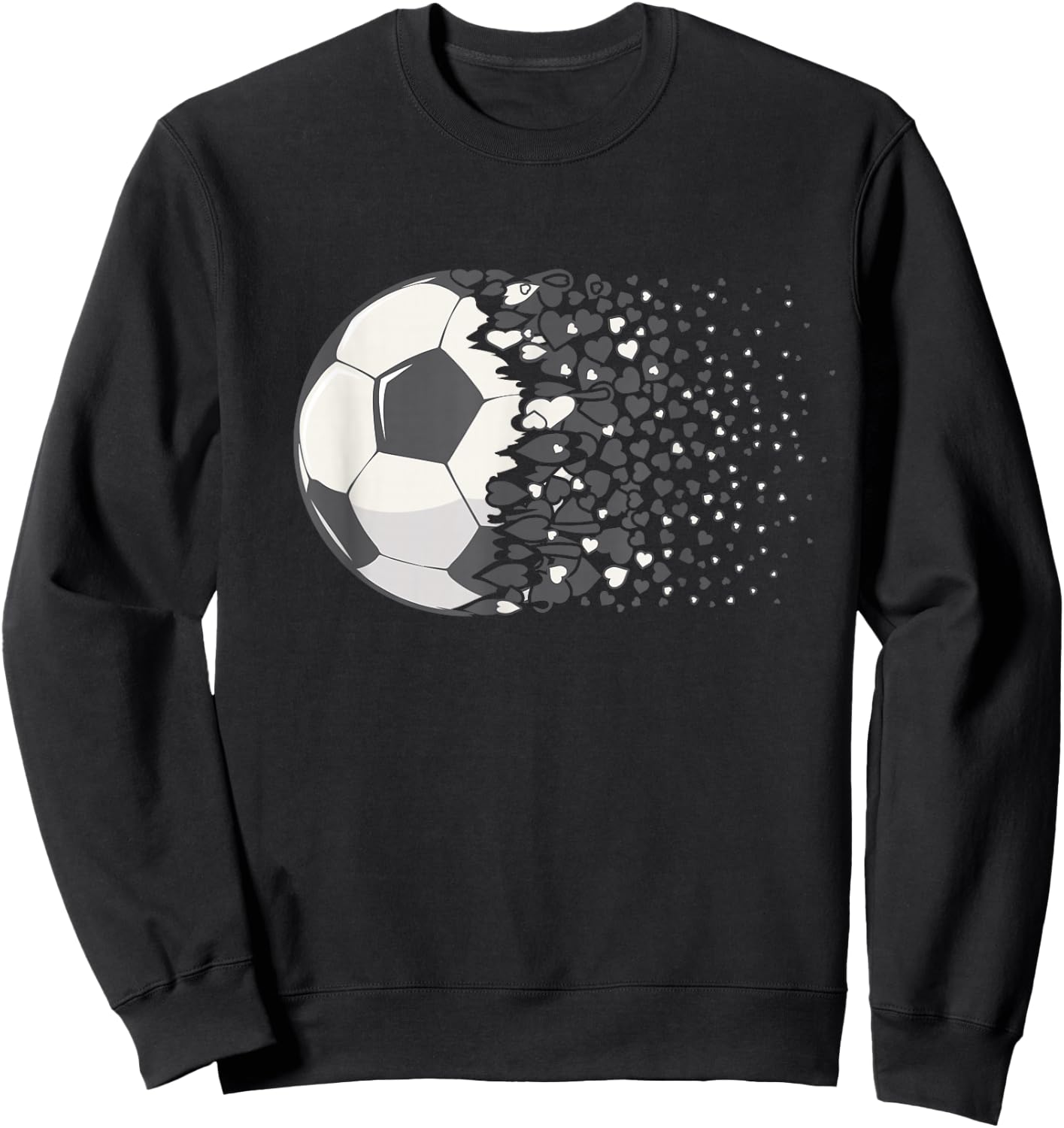 Soccer Ball Graphic Women Girls Soccer Heart Soccer Player Sweatshirt - Sweatshirt | Black