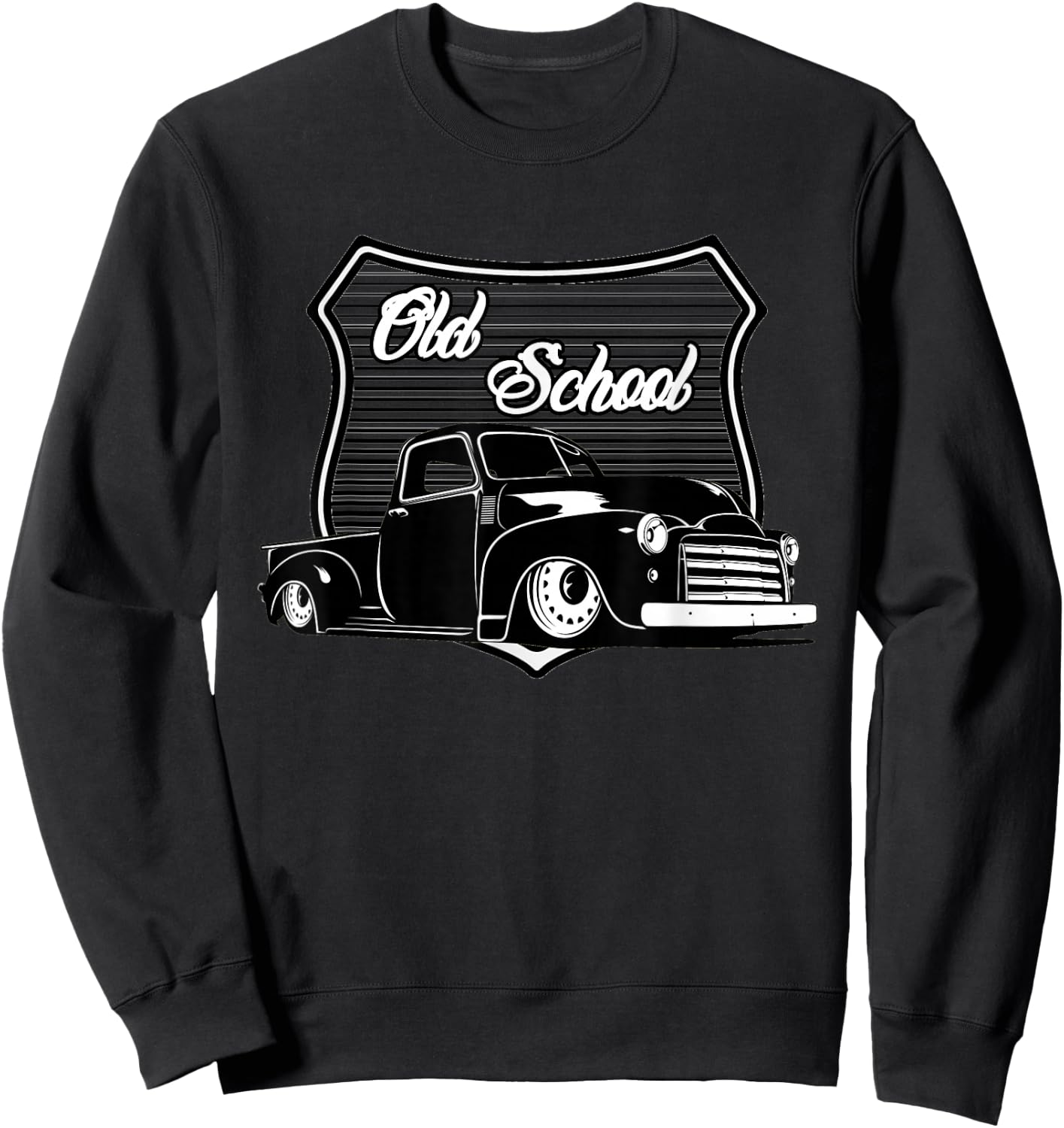 Vintage Truck, Vintage Muscle, Lowrider,Men's Lowrider Truck Sweatshirt - Sweatshirt | Black