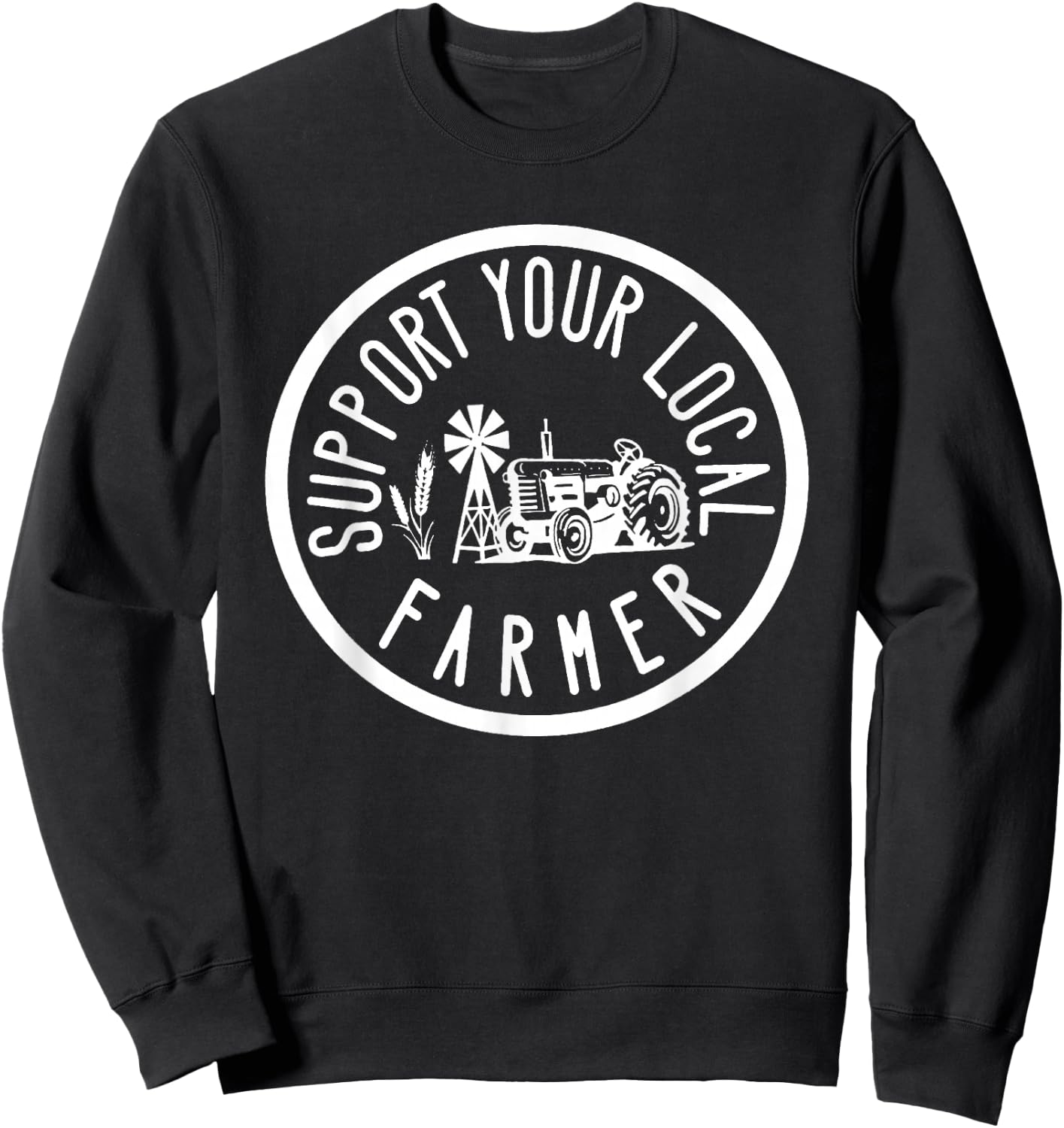 Support your local farmers market farming. Sweatshirt - Sweatshirt | Black